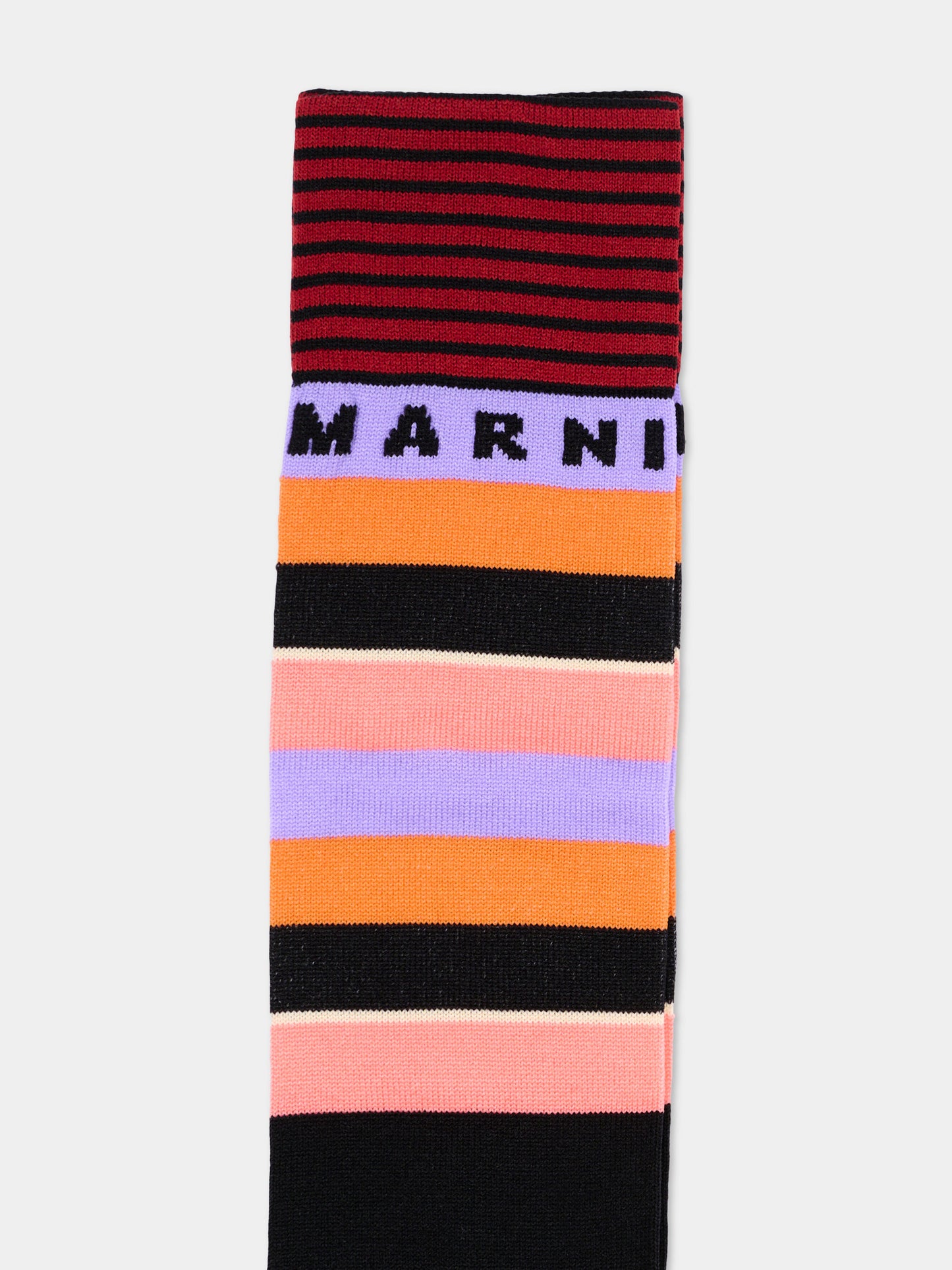 Calzini multicolor per bambina a righe con logo,Marni Kids,M01767 M00UE 0M900