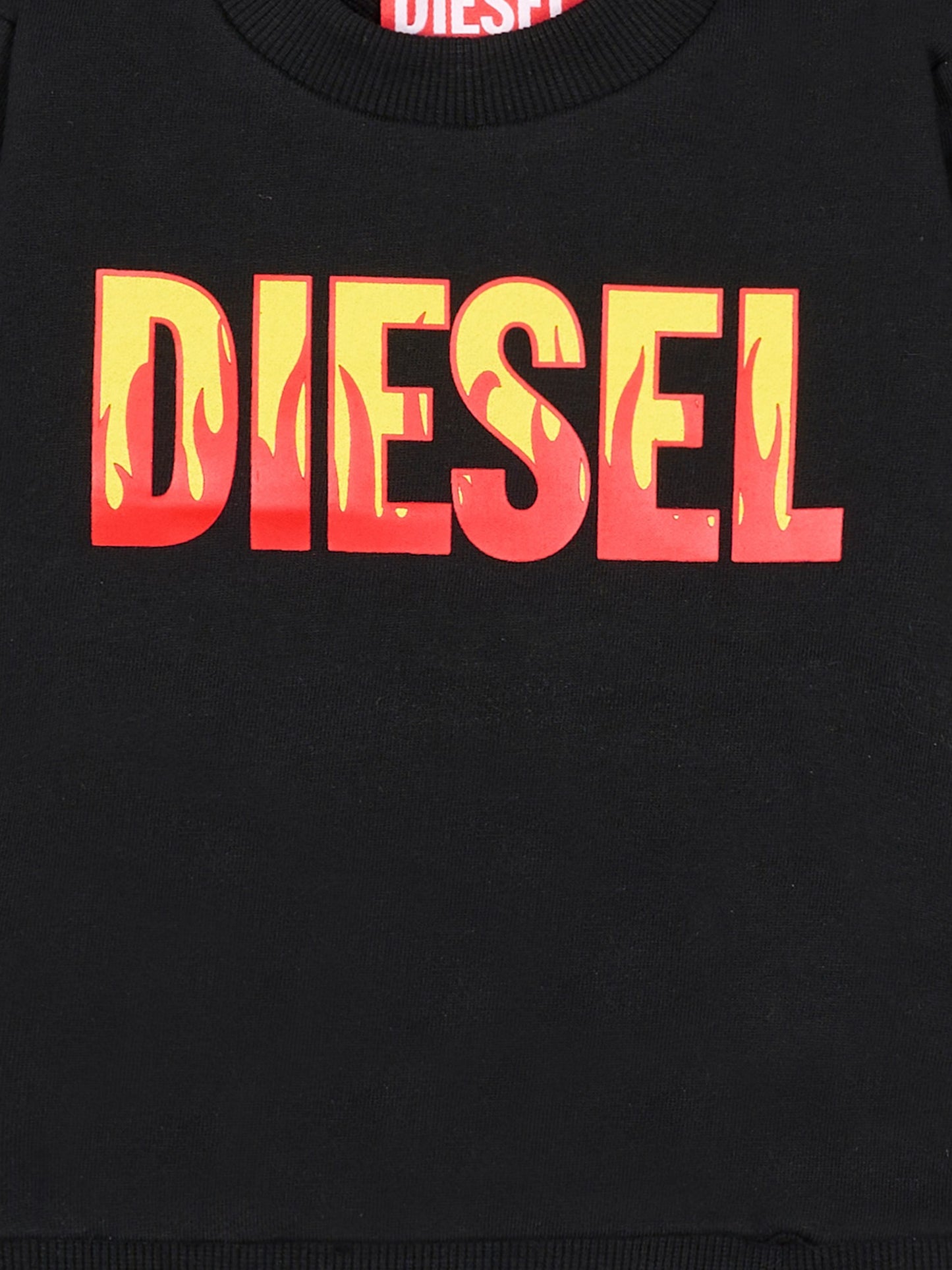 Felpa nera per neonato con logo,Diesel,K00748 KYAVF K900