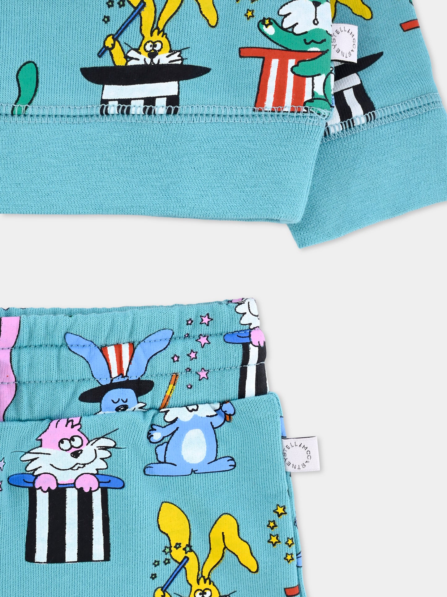 Completo celeste per neonato con coniglio,Stella Mccartney Kids,TW3510 Z2738 60IMC