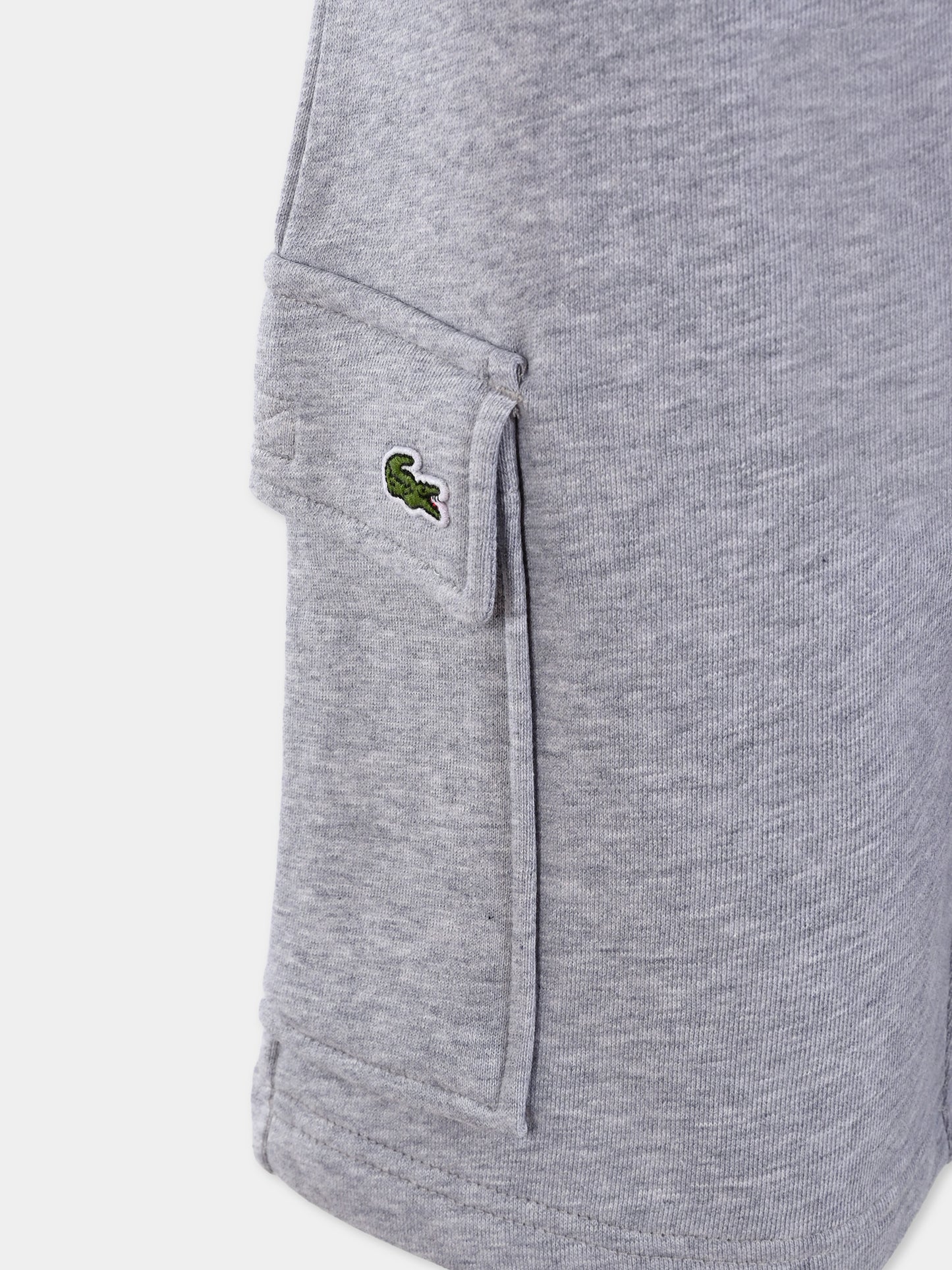 Shorts grigi per bambino con coccodrillo,Lacoste,GJ7372 CCA