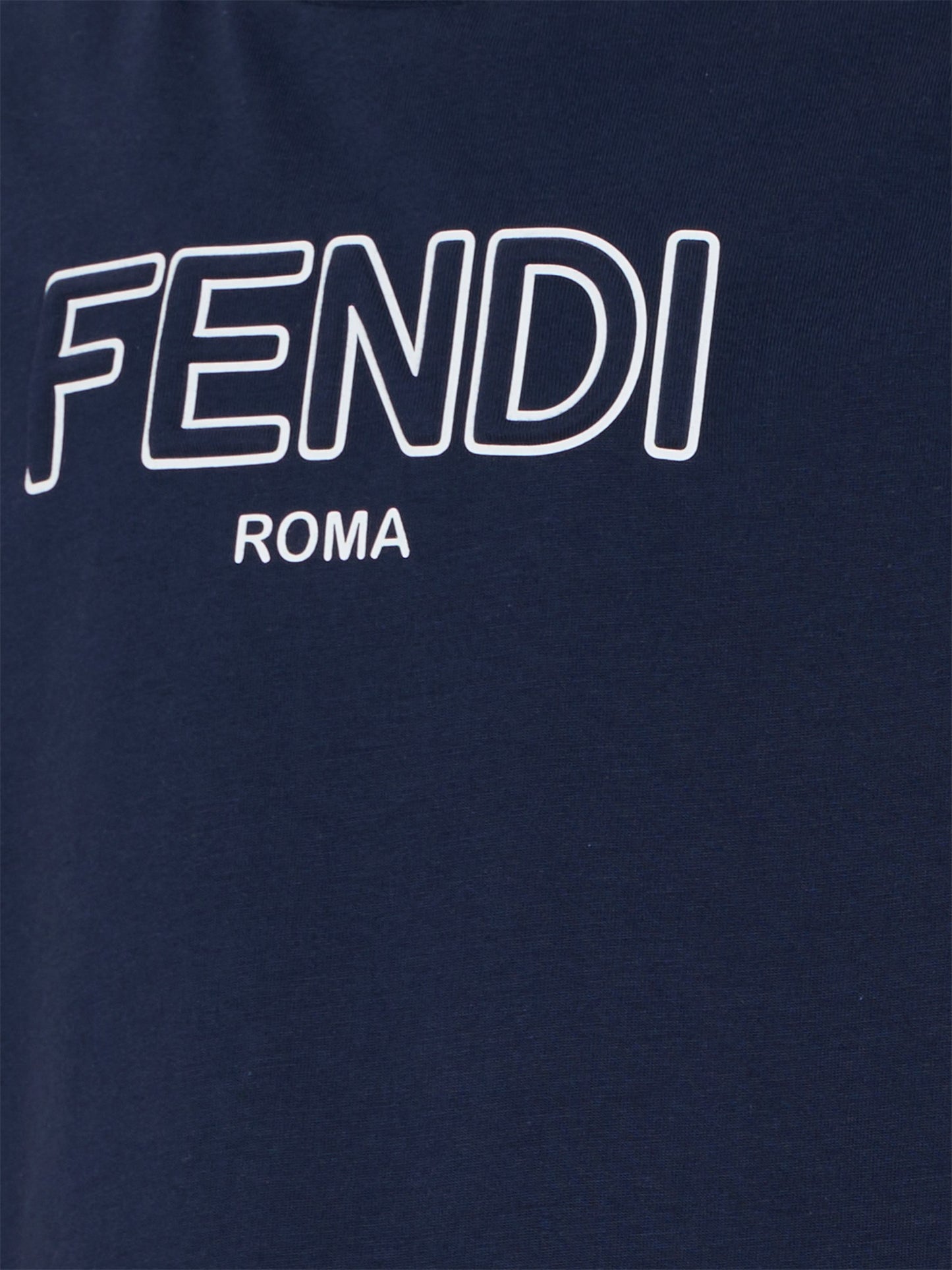 T-shirt blu per bambini con logo,Fendi Kids,JUI202 7AJ F0QG0