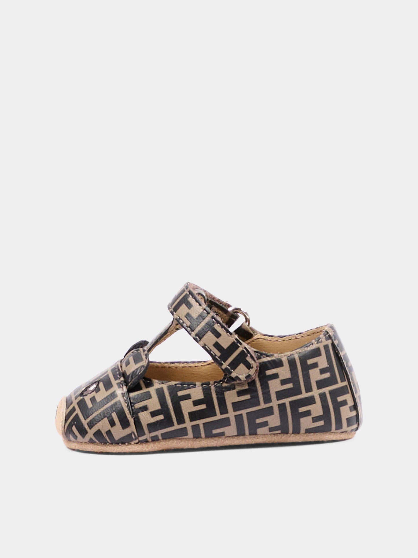 Occhi di bue marrone per neonati con logo,Fendi Kids,BUR574 AWKB F0HDP