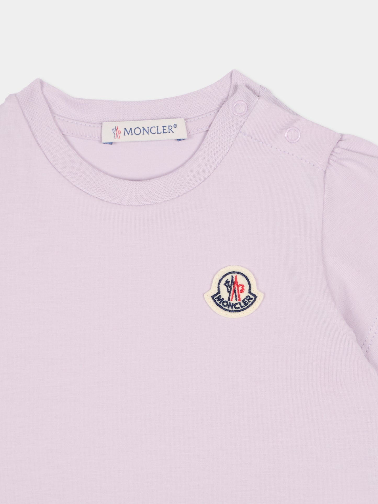 Vestito lilla per neonata con logo,Moncler Kids,L1951 8I00004 89AUM 509