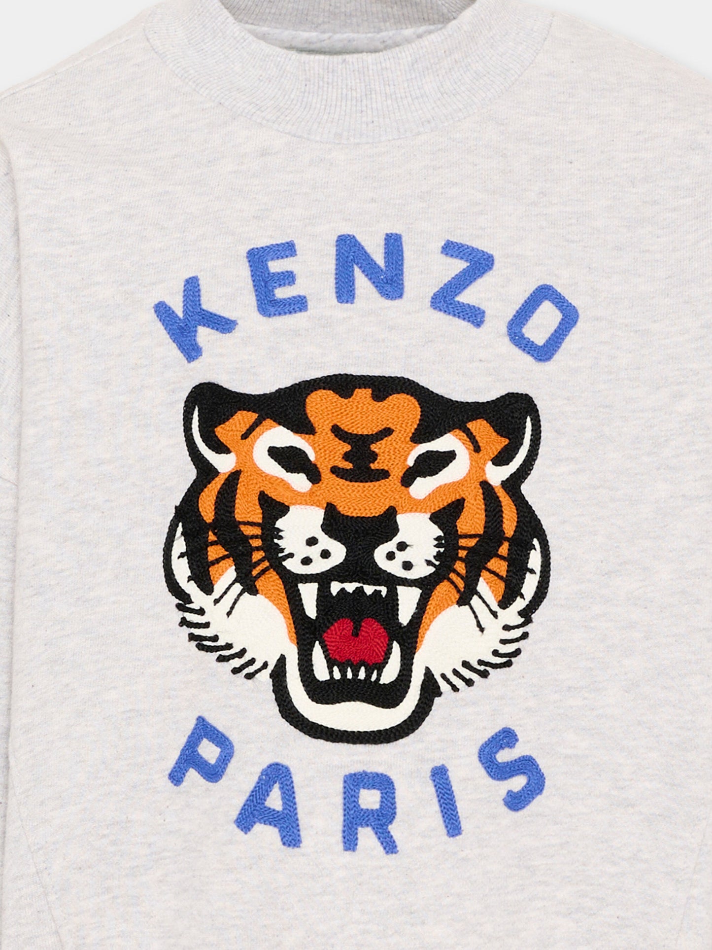 Felpa grigia per bambini con logo Tiger,Kenzo Kids,K61877 A16