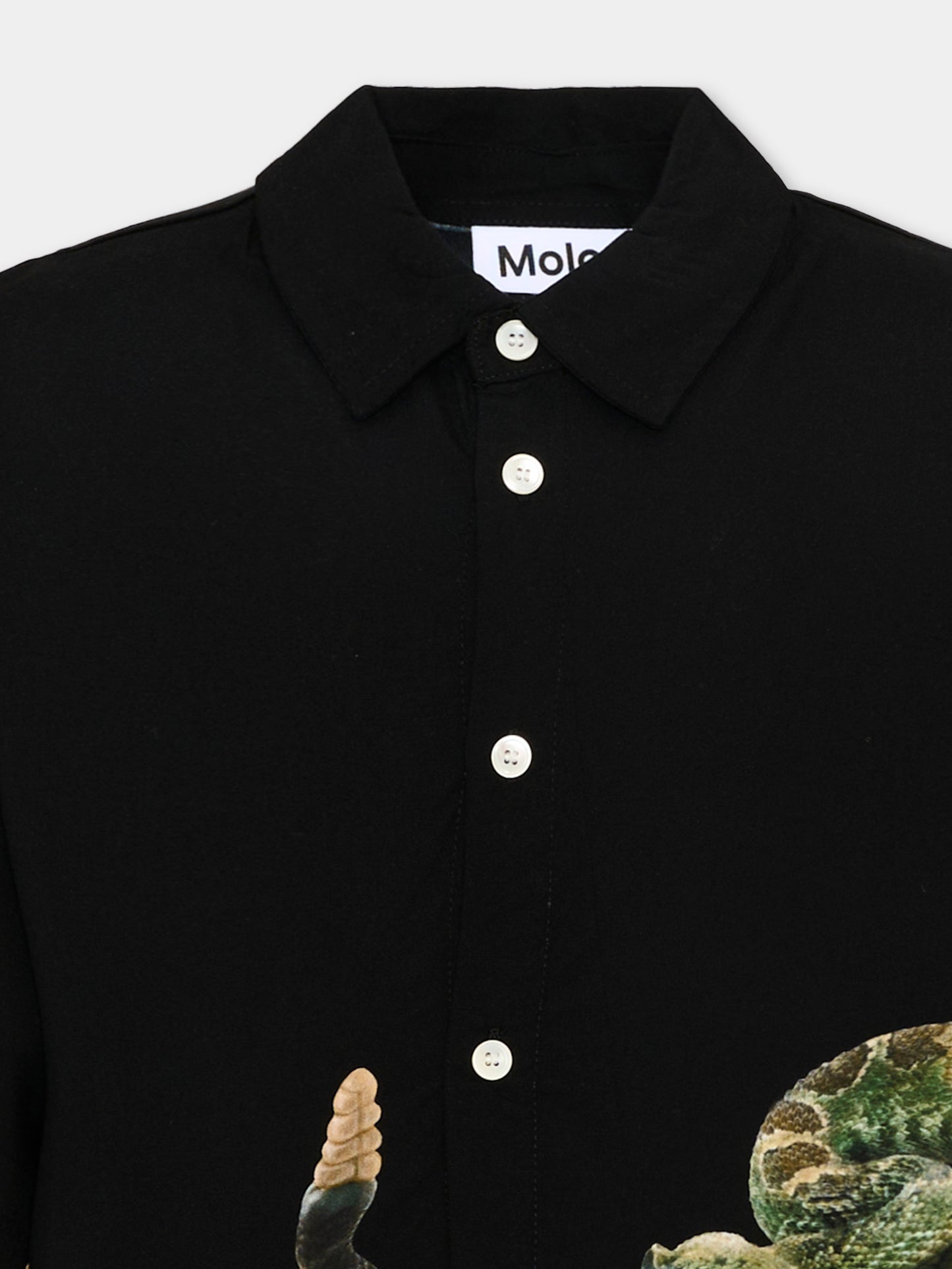 Camicia nera Richie per bambino con stampa serpente,Molo,1S26C207 9901