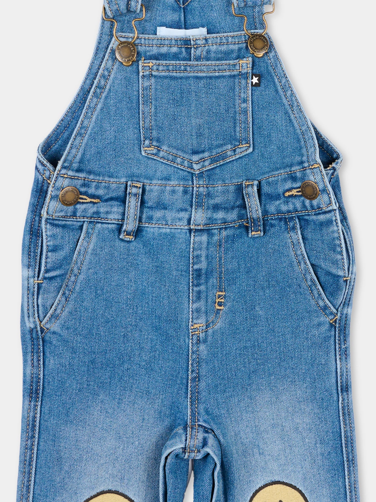 Salopette denim per neonati con smiley,Molo,6S26I302 8181