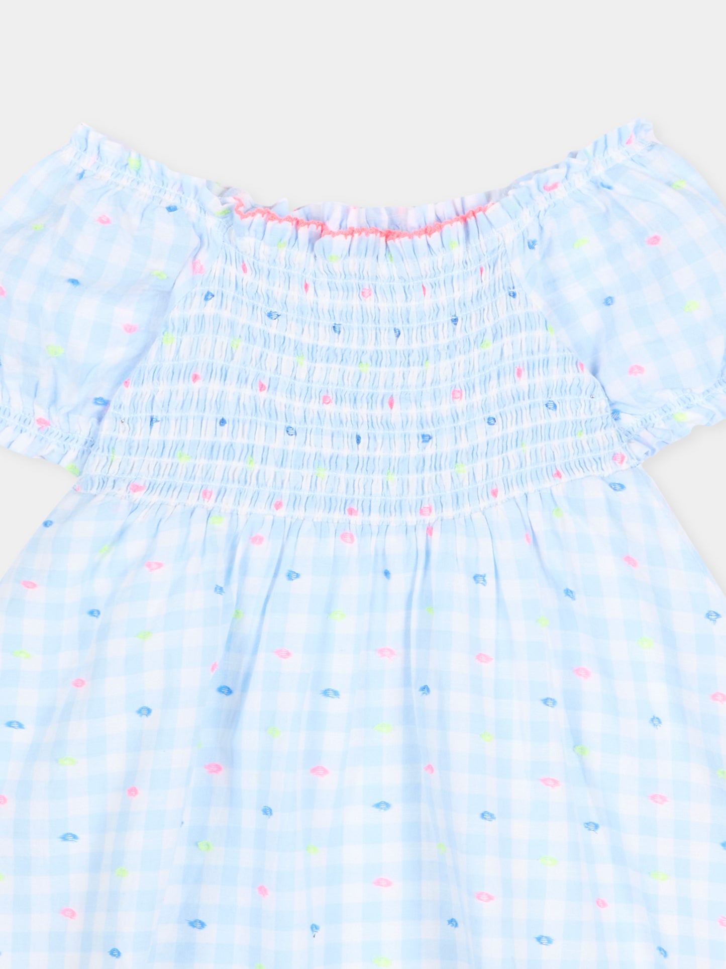 Vestito multicolor vichy per neonata,Billieblush,U21807 V21
