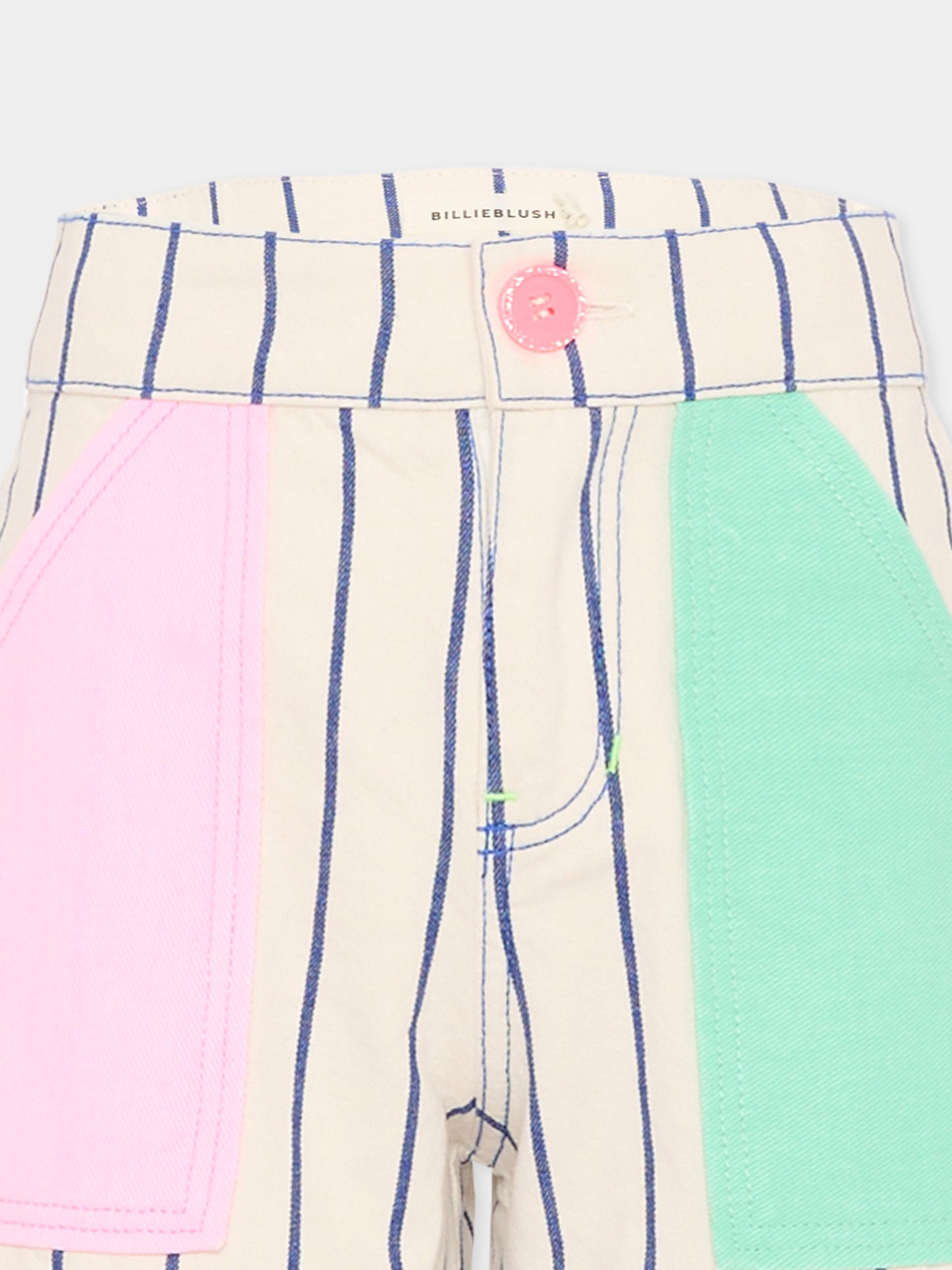 Shorts multicolor per bambina a righe,Billieblush,U22099 N48
