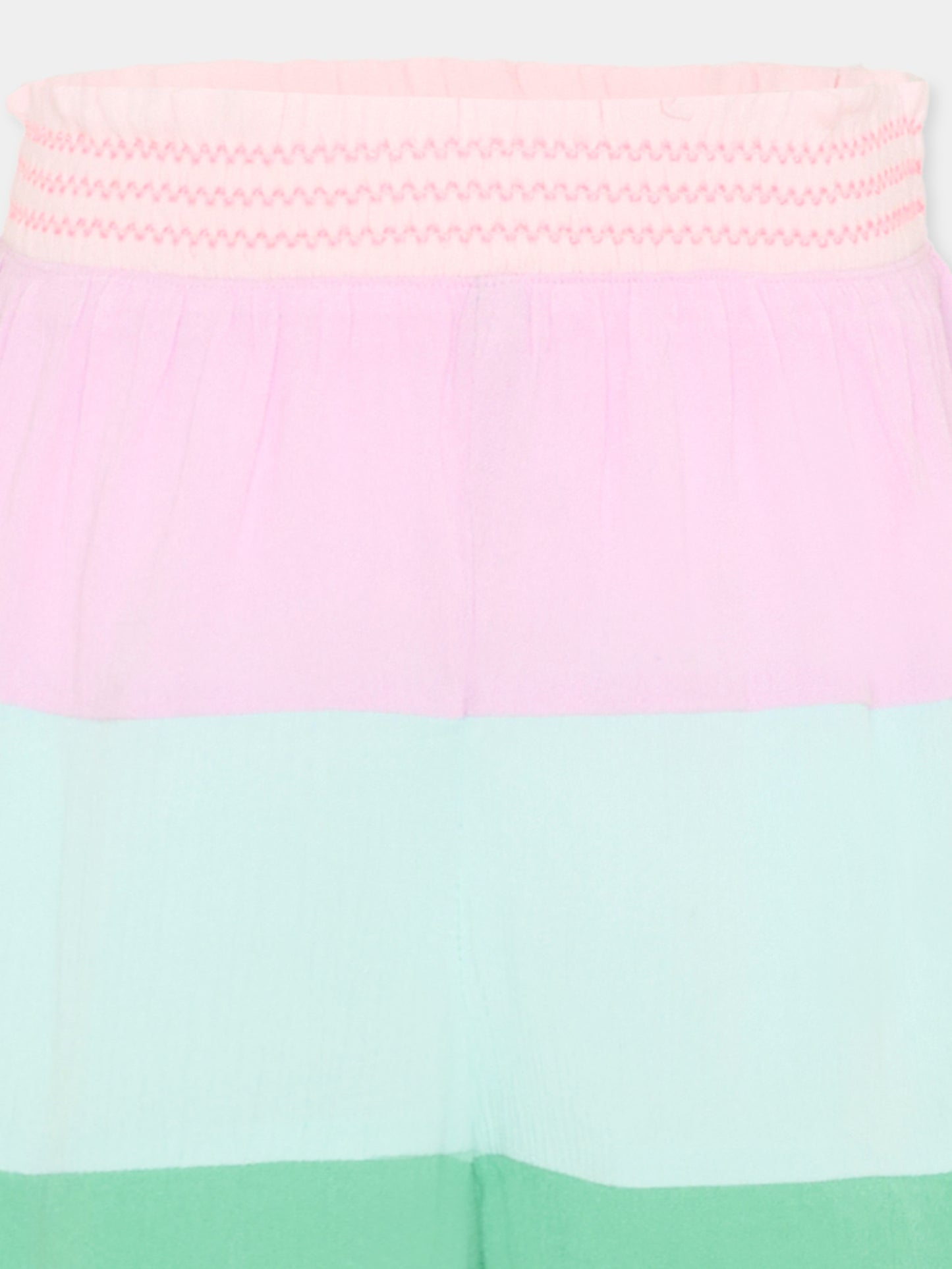 Shorts multicolor per bambina a righe,Billieblush,U22182 Z41