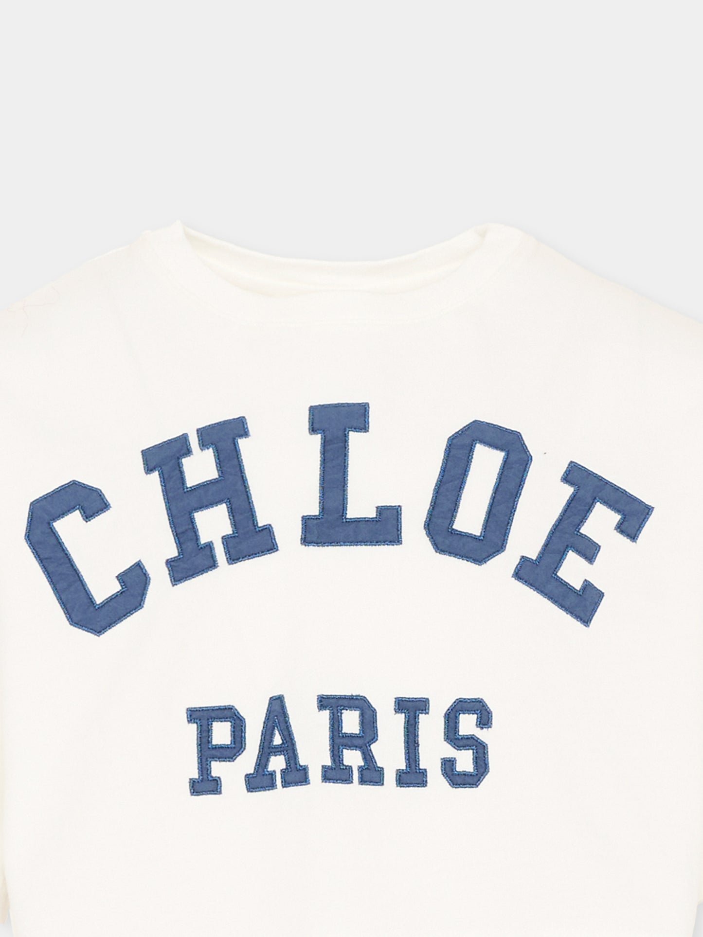 T-Shirt bianca per bambina con logo,Chloé Kids,C20862 117