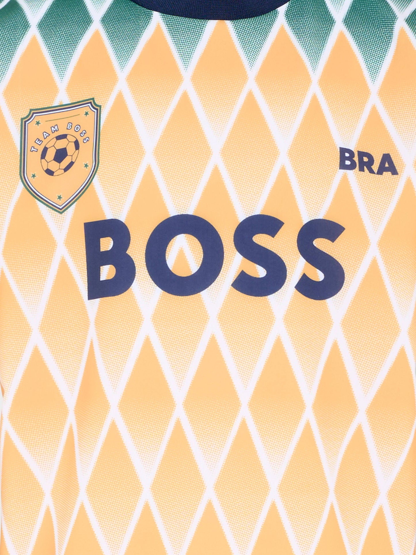 T-Shirt gialla per bambino con rombi,Boss,J53254 T56