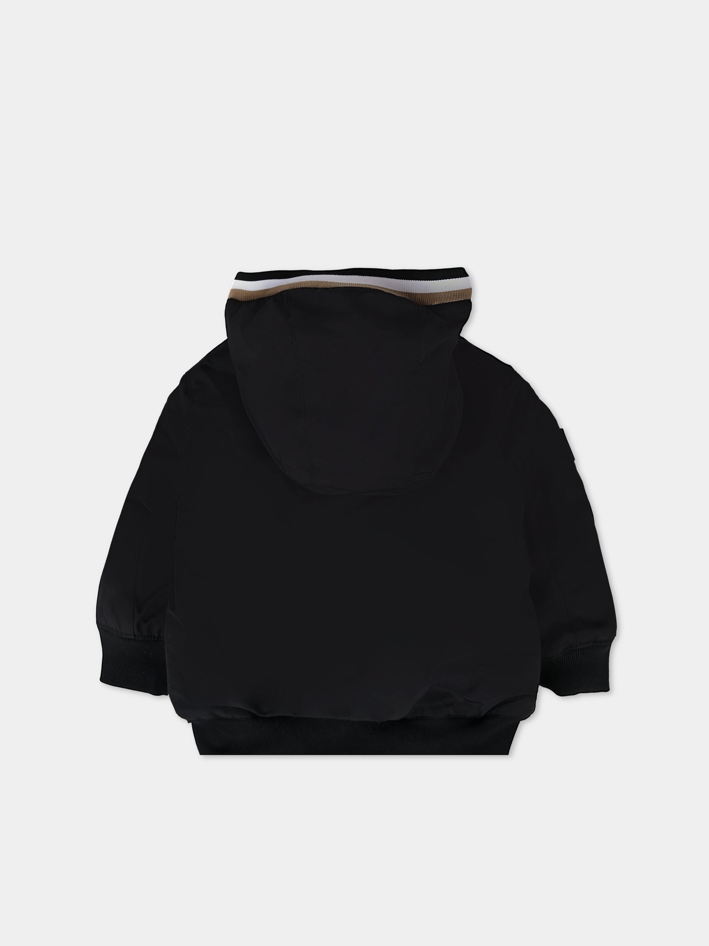 Piumino nero per neonato con logo,Boss,J51251 09B