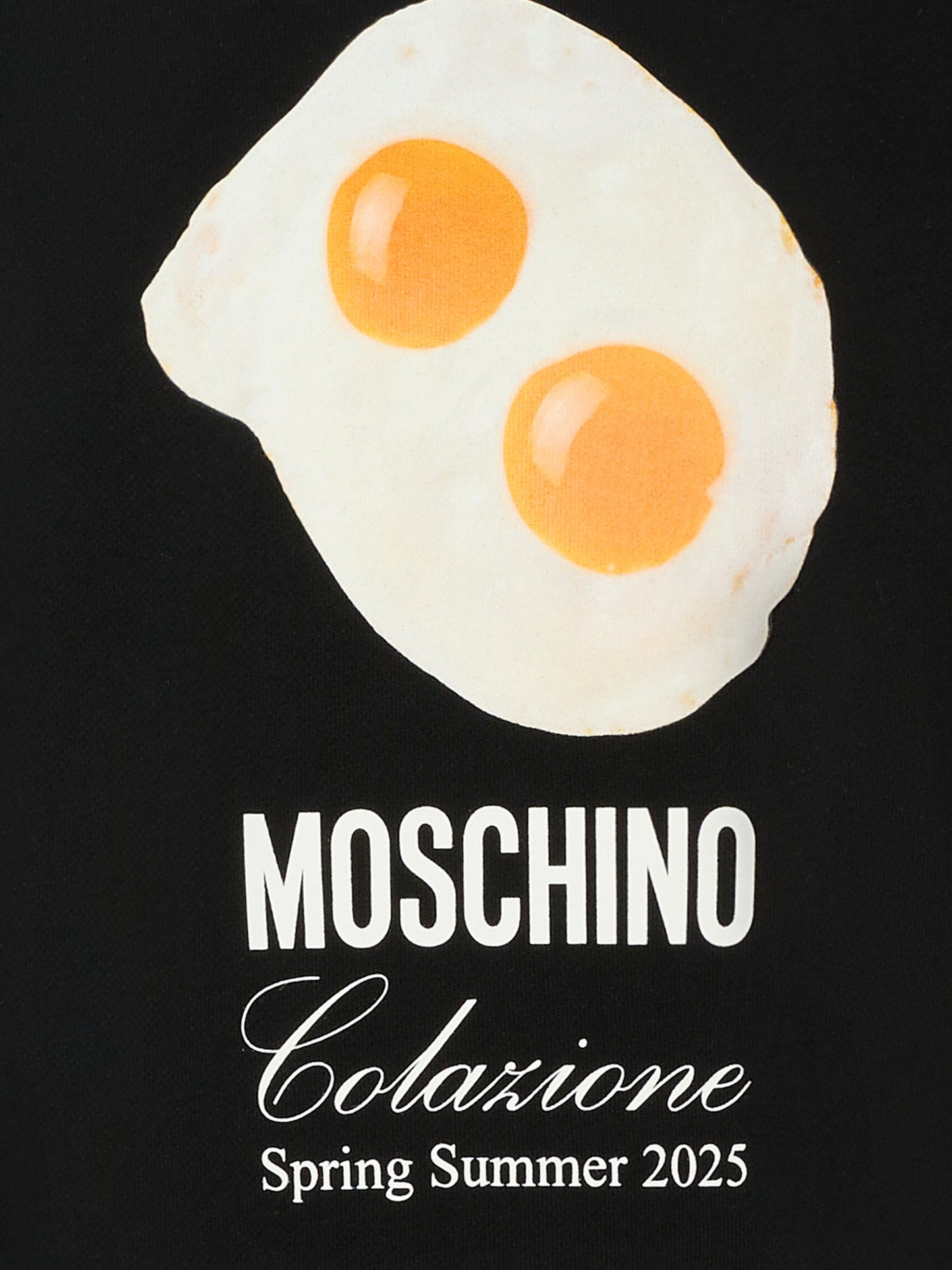 Felpa nera per bambino con stampa uova,Moschino Kids,HOF08V LCA52 60100