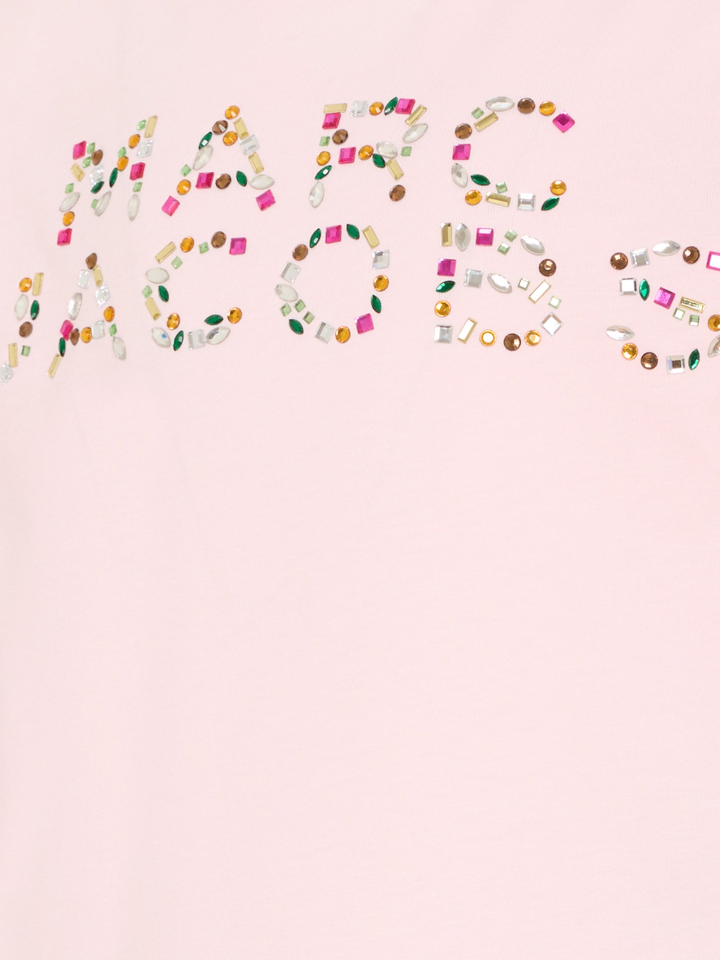 T-shirt rosa per bambina con logo e cristalli,Marc Jacobs,W60746 475