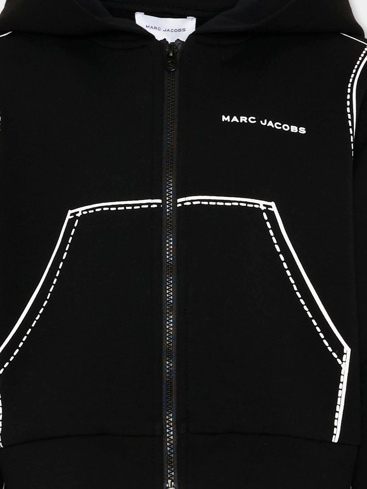 Felpa nera per bambina con logo,Marc Jacobs,W60747 09B