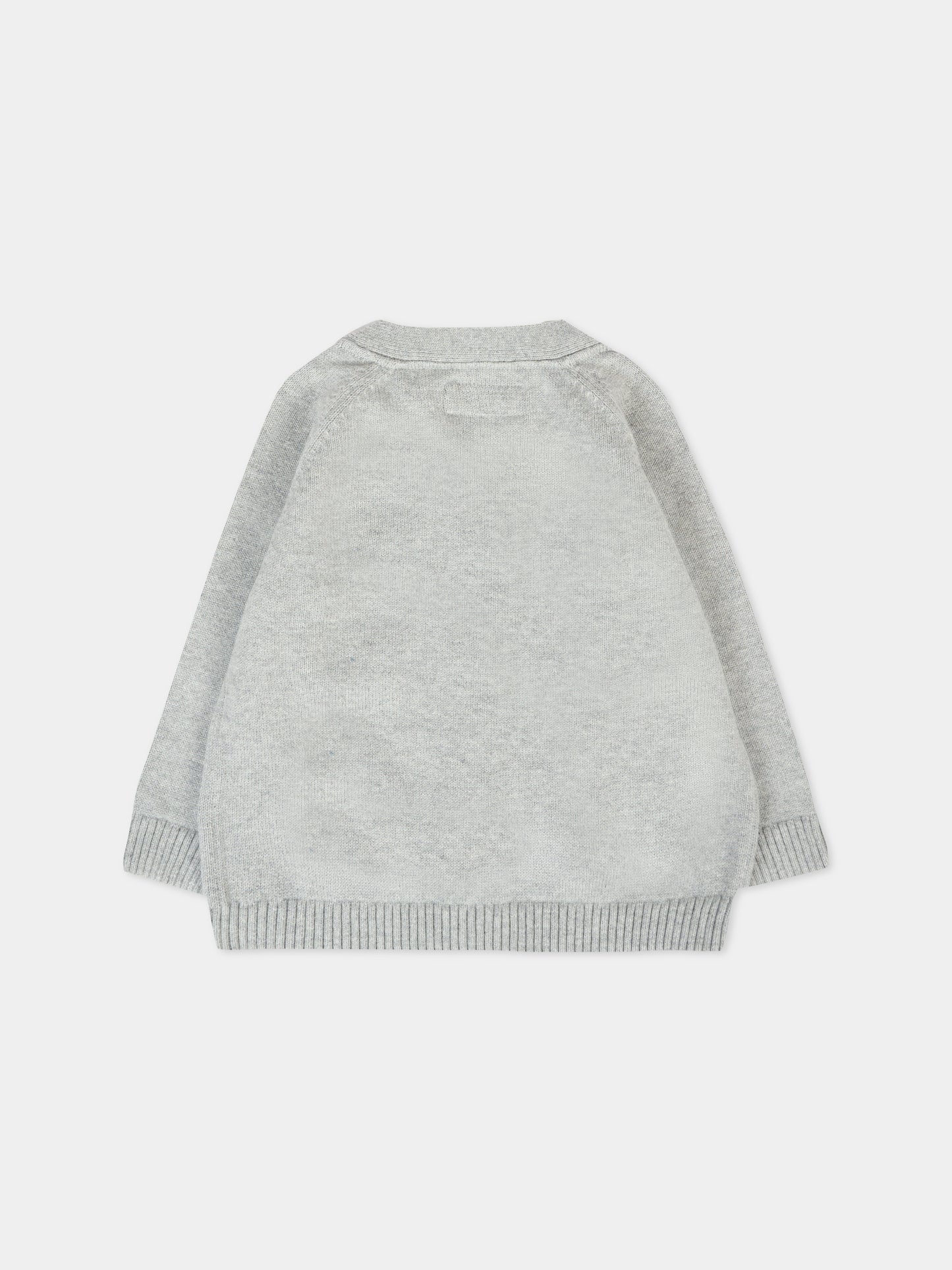 Cardigan grigio per neonati con logo,Calvin Klein Kids,IN0IN00235 P41