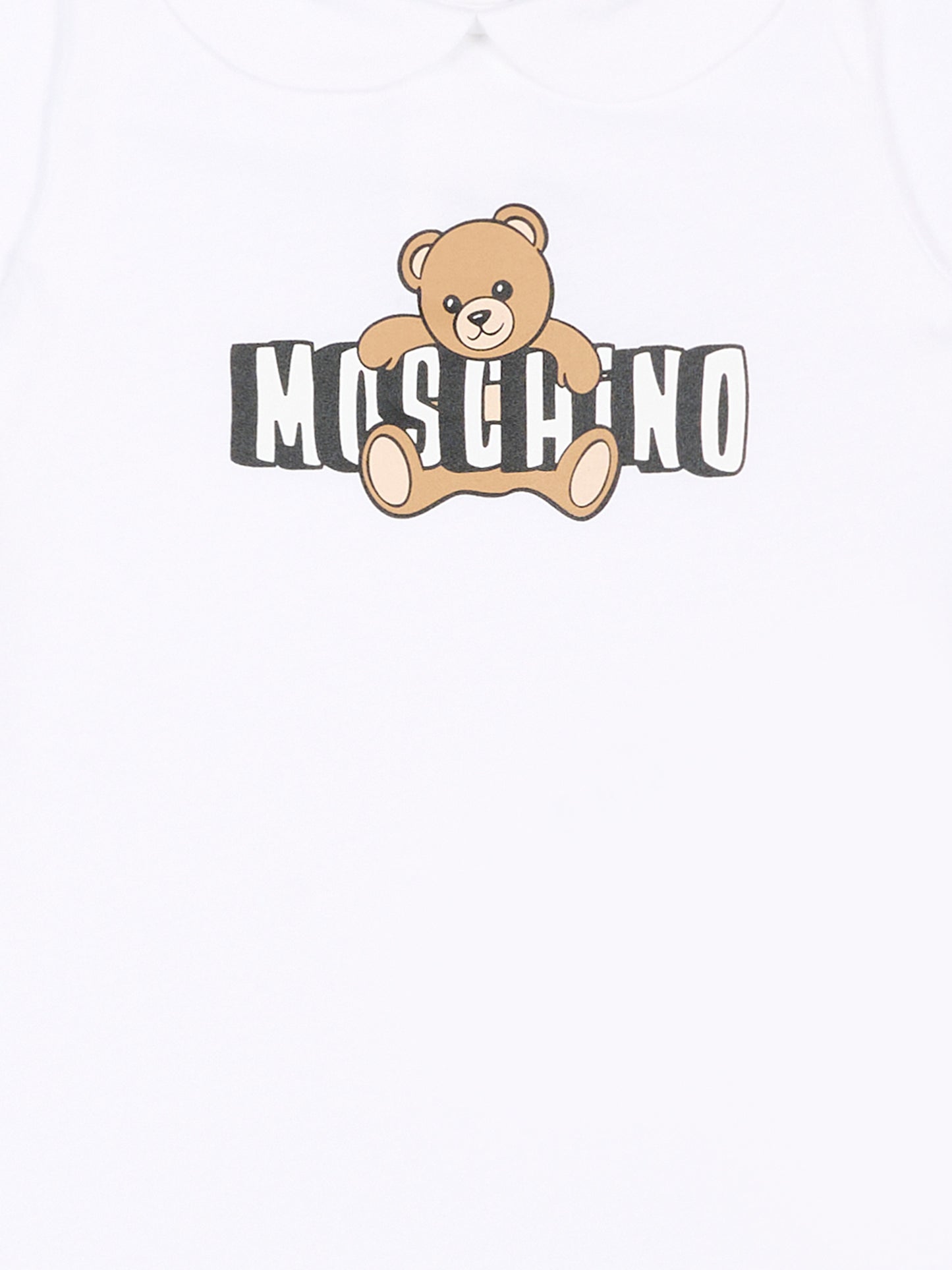 Tutina bianca Moschino per neonati logo,Moschino Kids,MNY03Y LAA03 10101