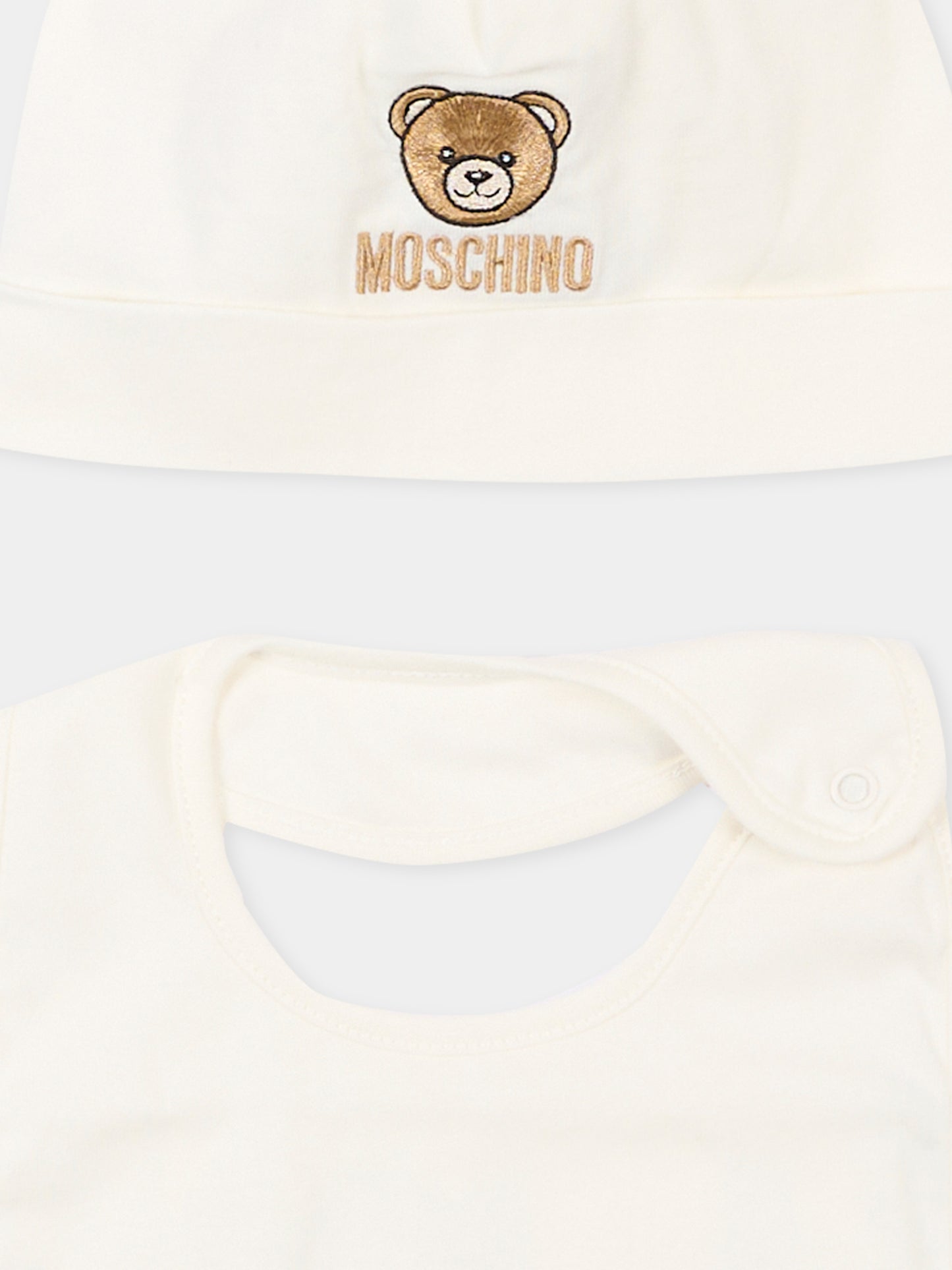 Set accessori avorio con teddy bear per neonati,Moschino Kids,MRY03E LAA23 10063