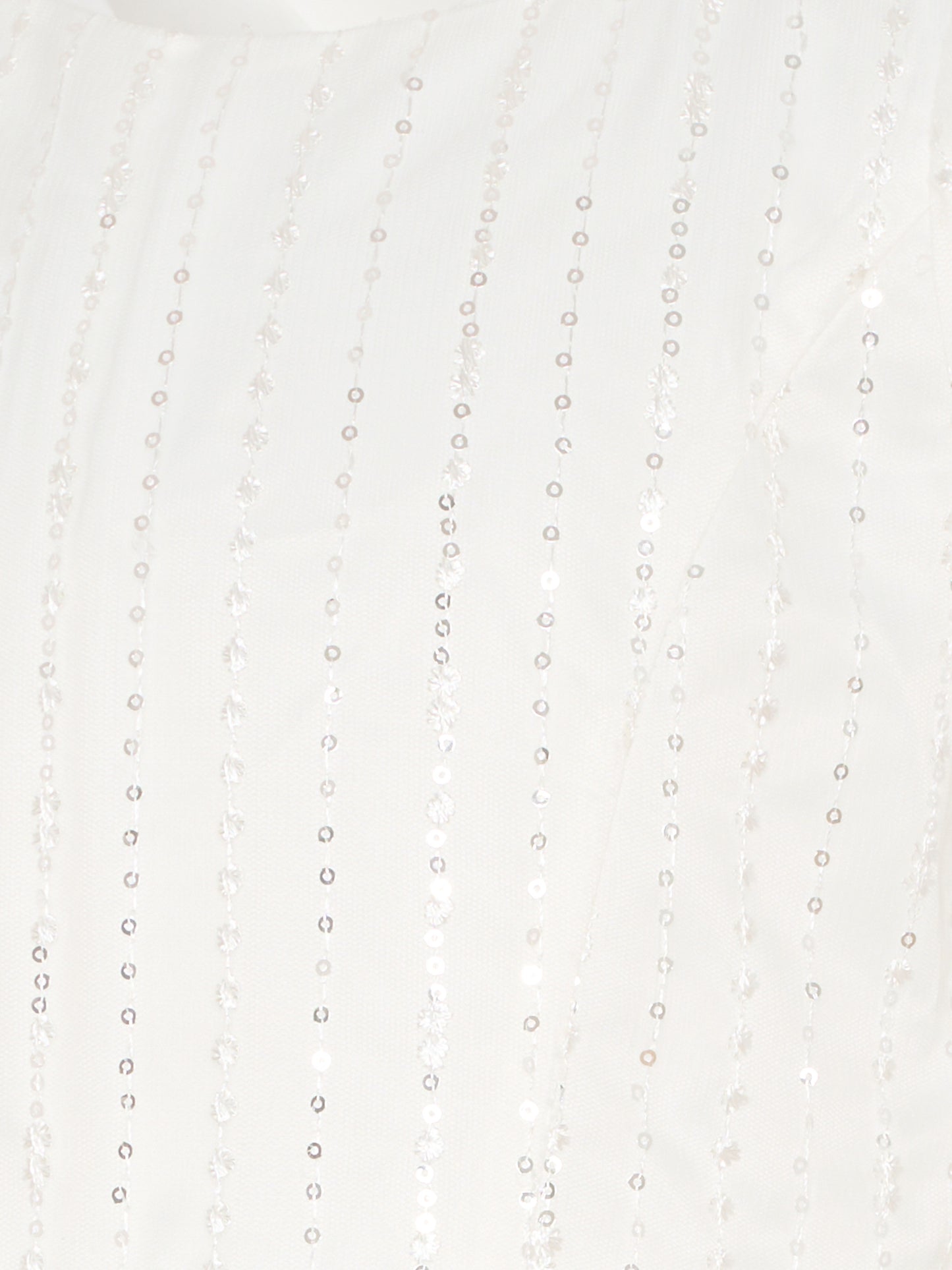 Vestito bianco per bambina con fiori e paillettes,Monnalisa,79G914 - 7743 - 0163