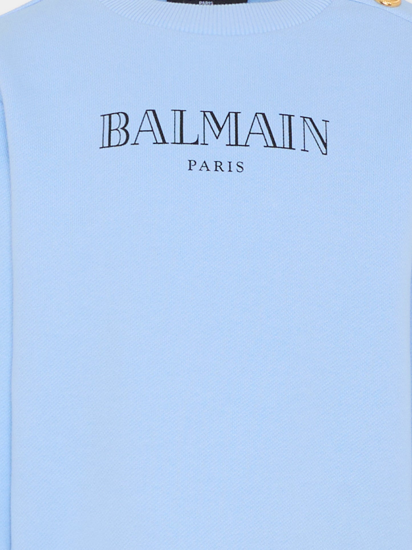 Felpa celeste per bambino con logo,Balmain Kids,BY4P20-Z3183 652NE