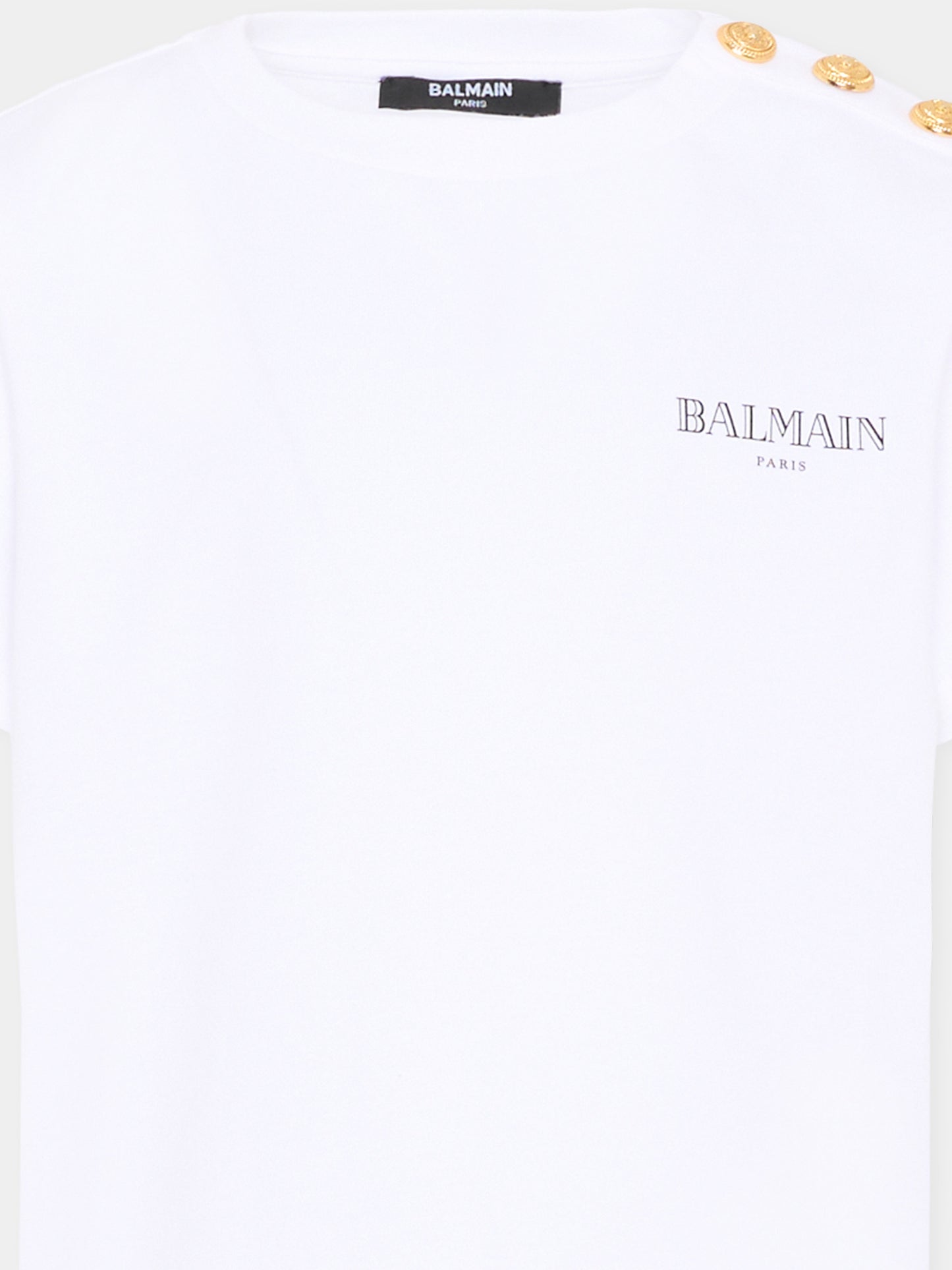 T-Shirt bianca per bambini con logo,Balmain Kids,BY8Q21-Z3672 100NE