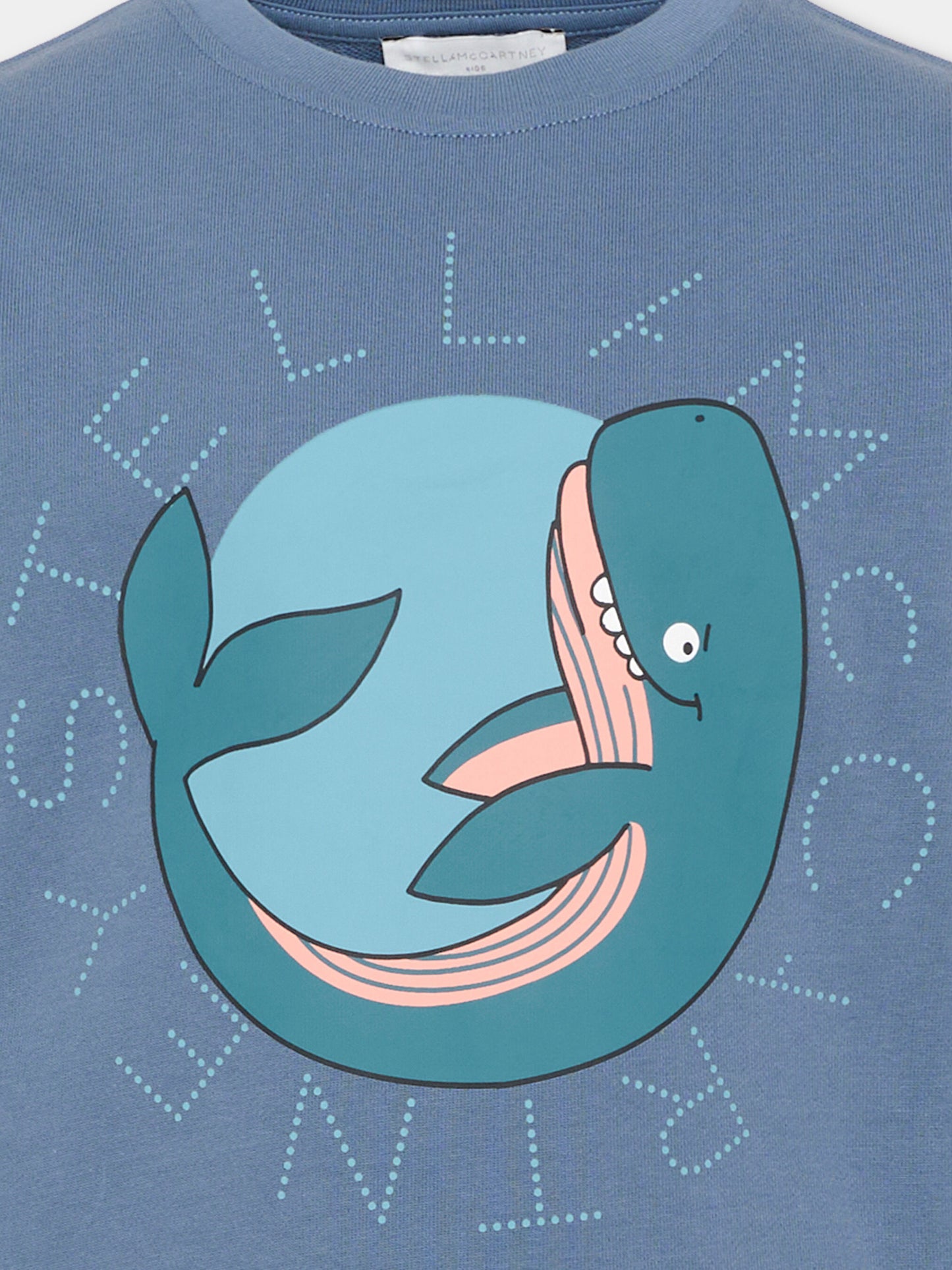 Felpa blu per bambino con balena,Stella Mccartney Kids,TY4Q00-Z3409 61B