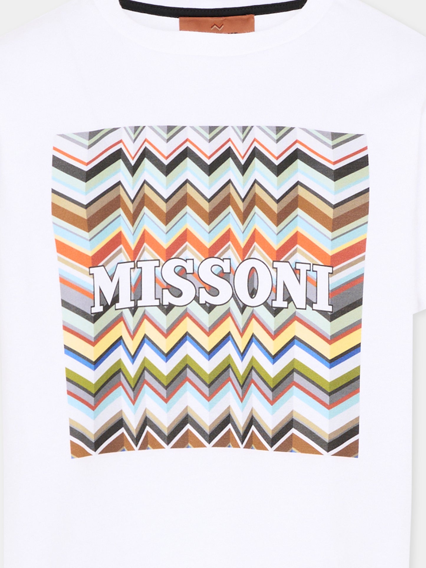 T-Shirt bianca per bambini con logo,Missoni,MY8P91-Z3672 100MC