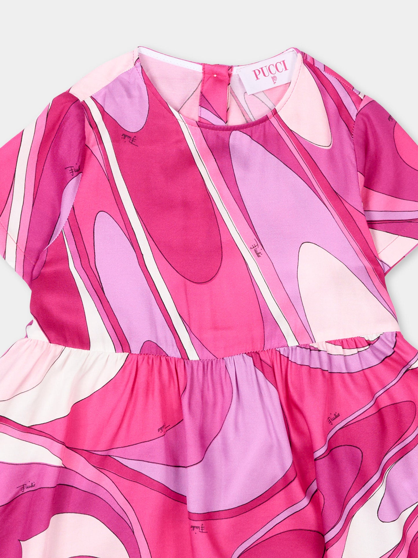 Vestito viola per neonata con stampa,Emilio Pucci Junior,PY1021-K0284 570BC