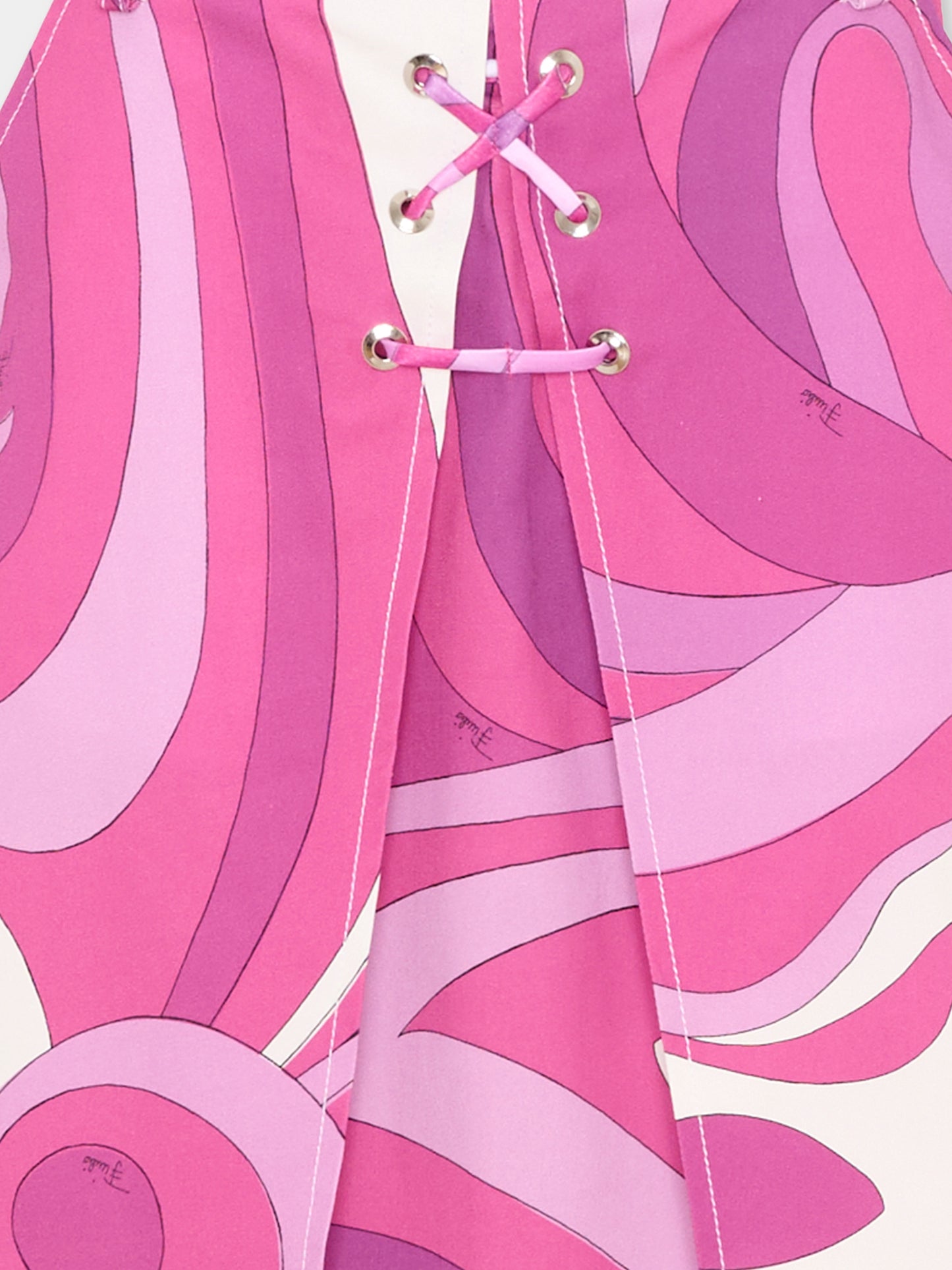 Gonna viola per bambina con patch logo,Emilio Pucci Junior,PY7B14-G0206 570BC