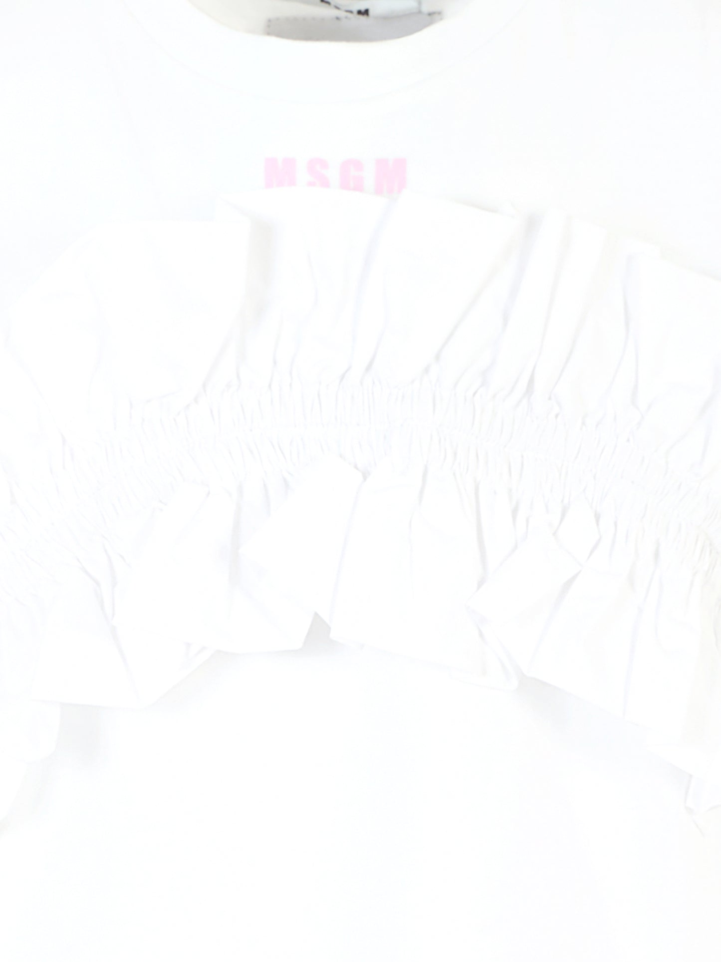 T-shirt bianca per bambina con logo,Msgm Kids,MS029450 001