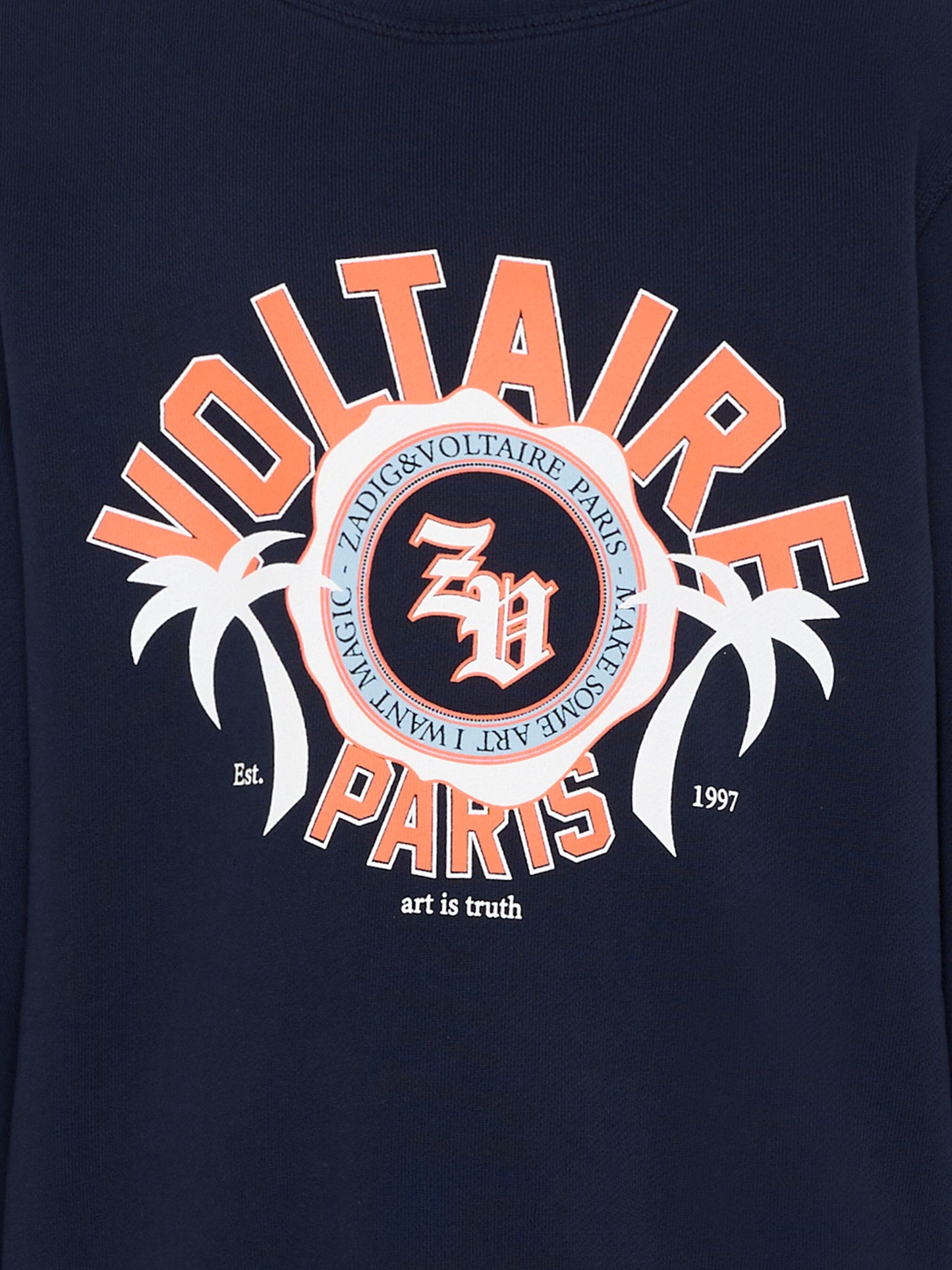 Felpa blu per bambino con logo,Zadig & Voltaire Kids,X60587 83D