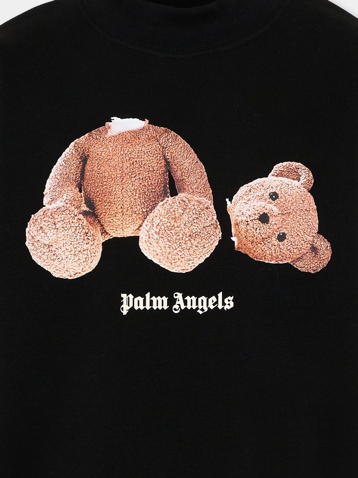 Felpa nera per bambini con Teddy Bear,Palm Angels,PBBA012S26FLE002 110