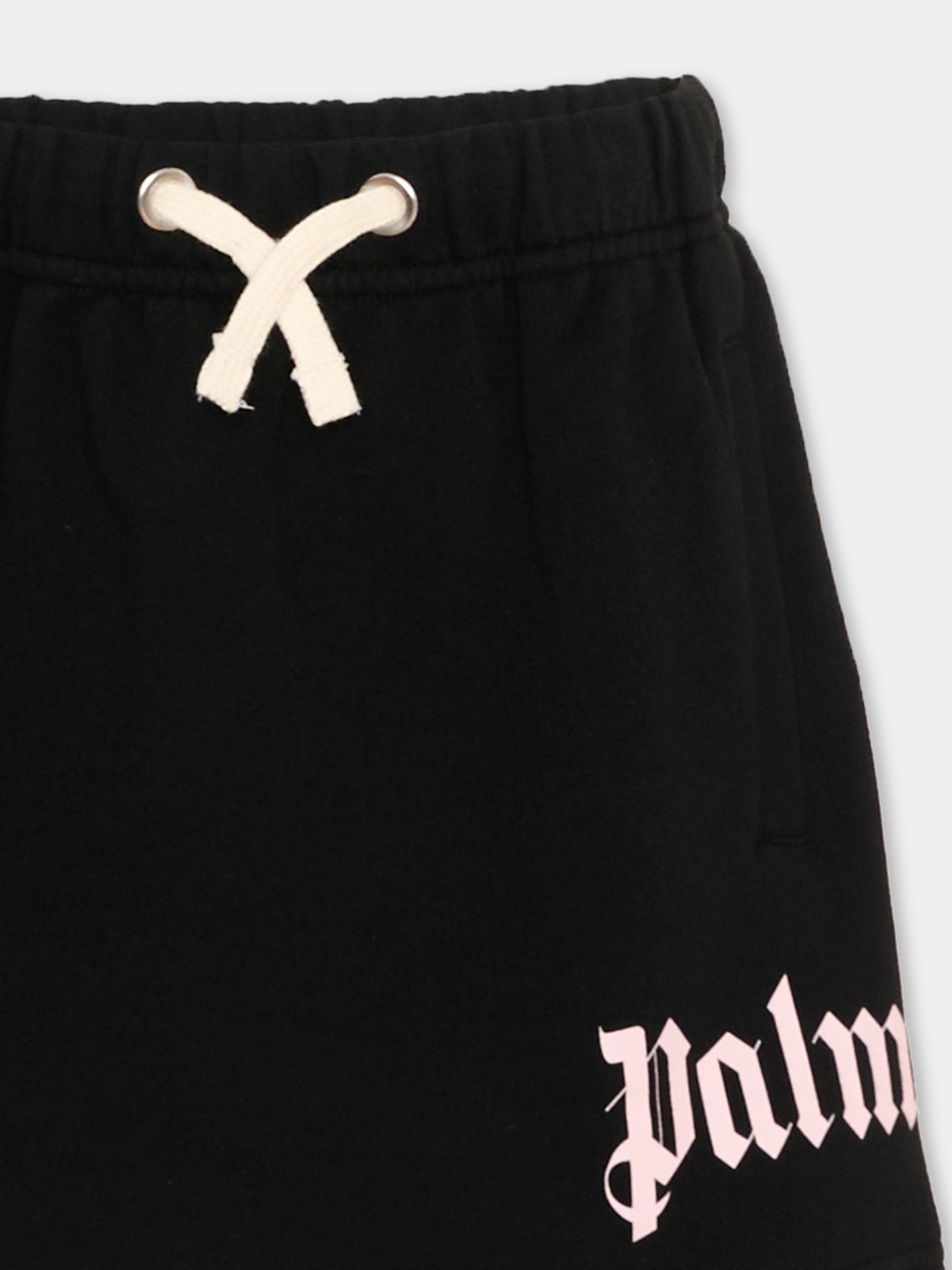 Gonna nera per bambina con logo,Palm Angels,PGCK001S26FLE001 110