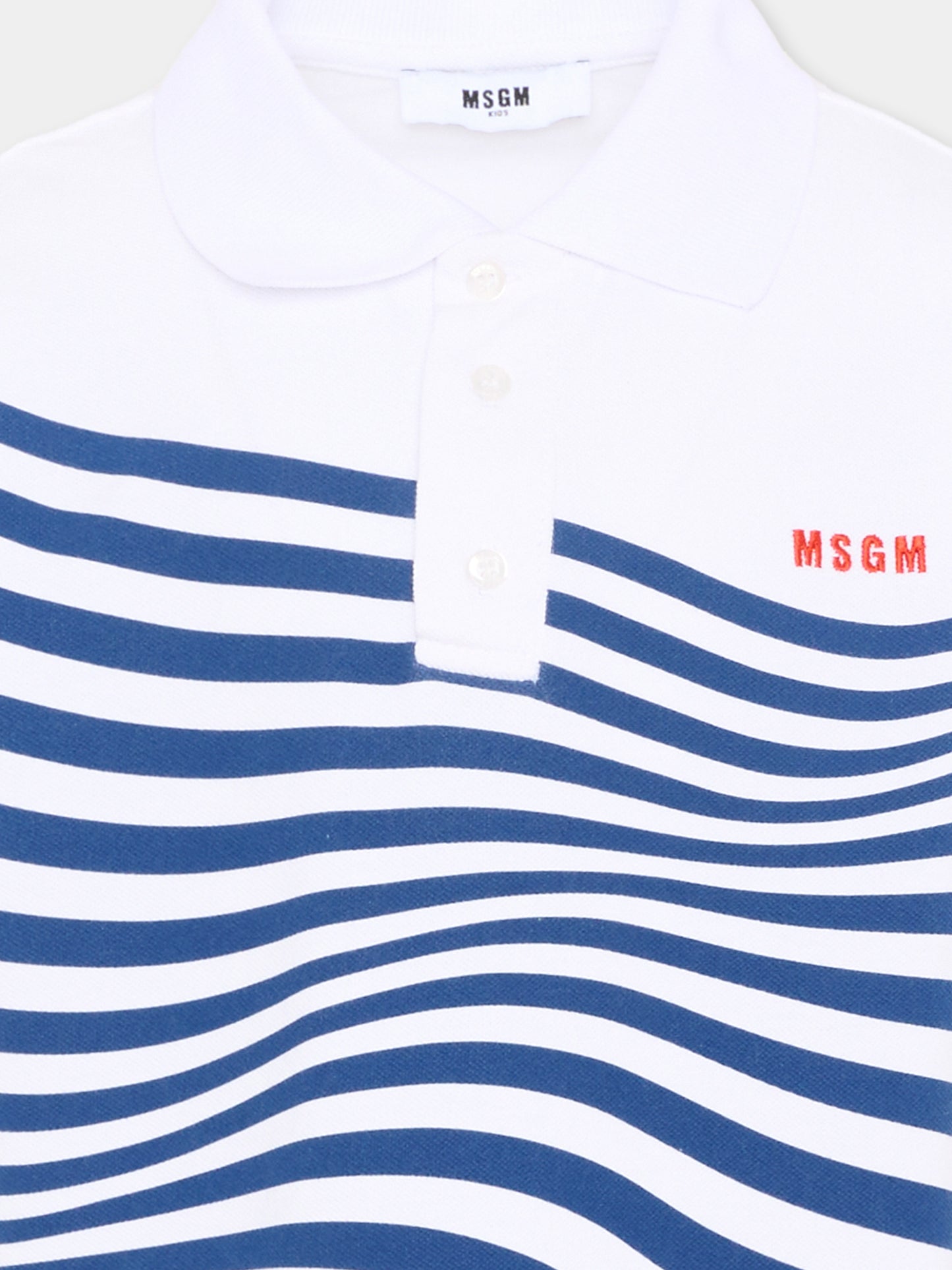 Polo bianca per bambino con logo,Msgm Kids,S6MSJBPO299 001