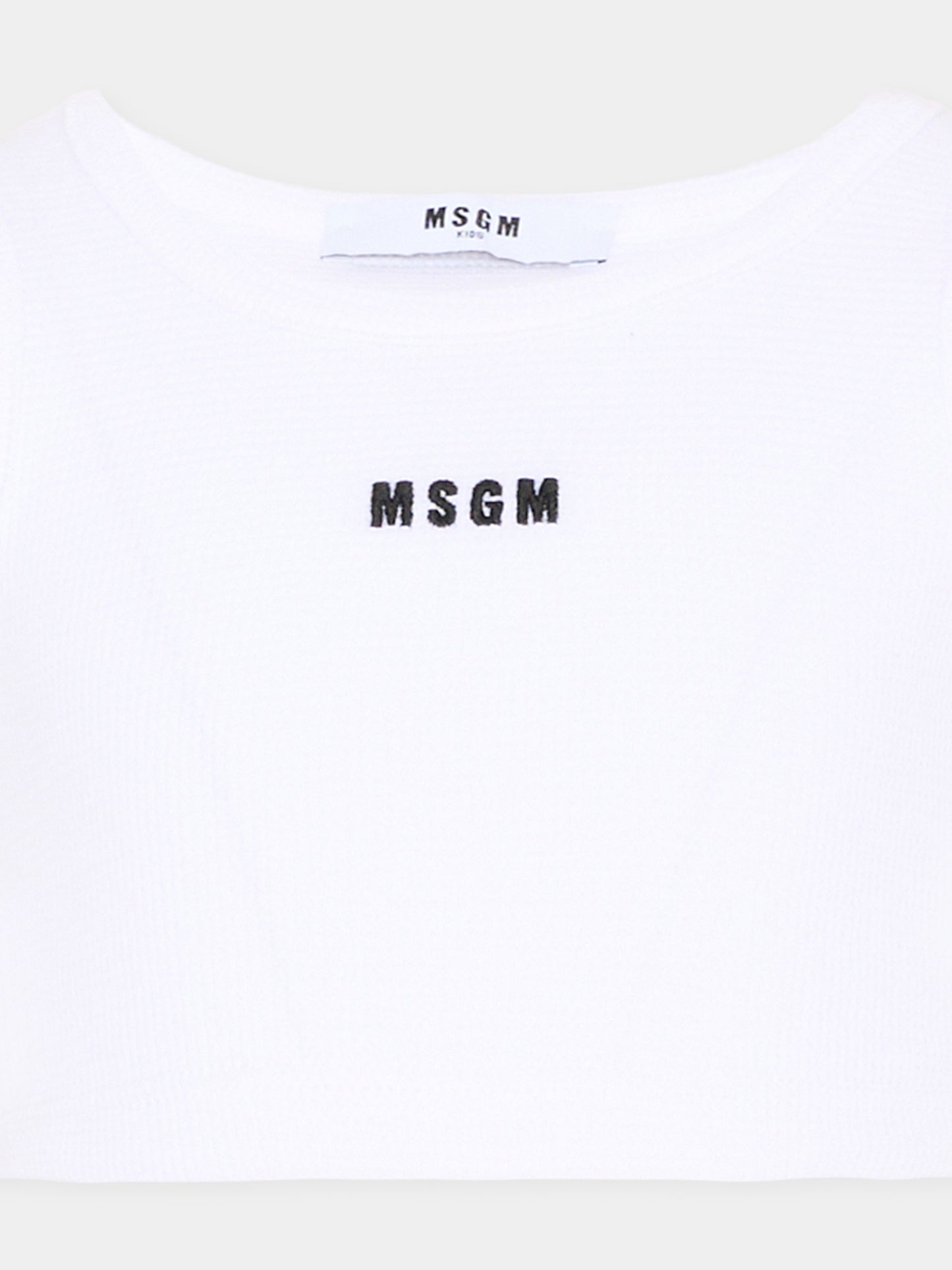Top bianco per bambina con logo,Msgm Kids,S6MSJGTA030 001