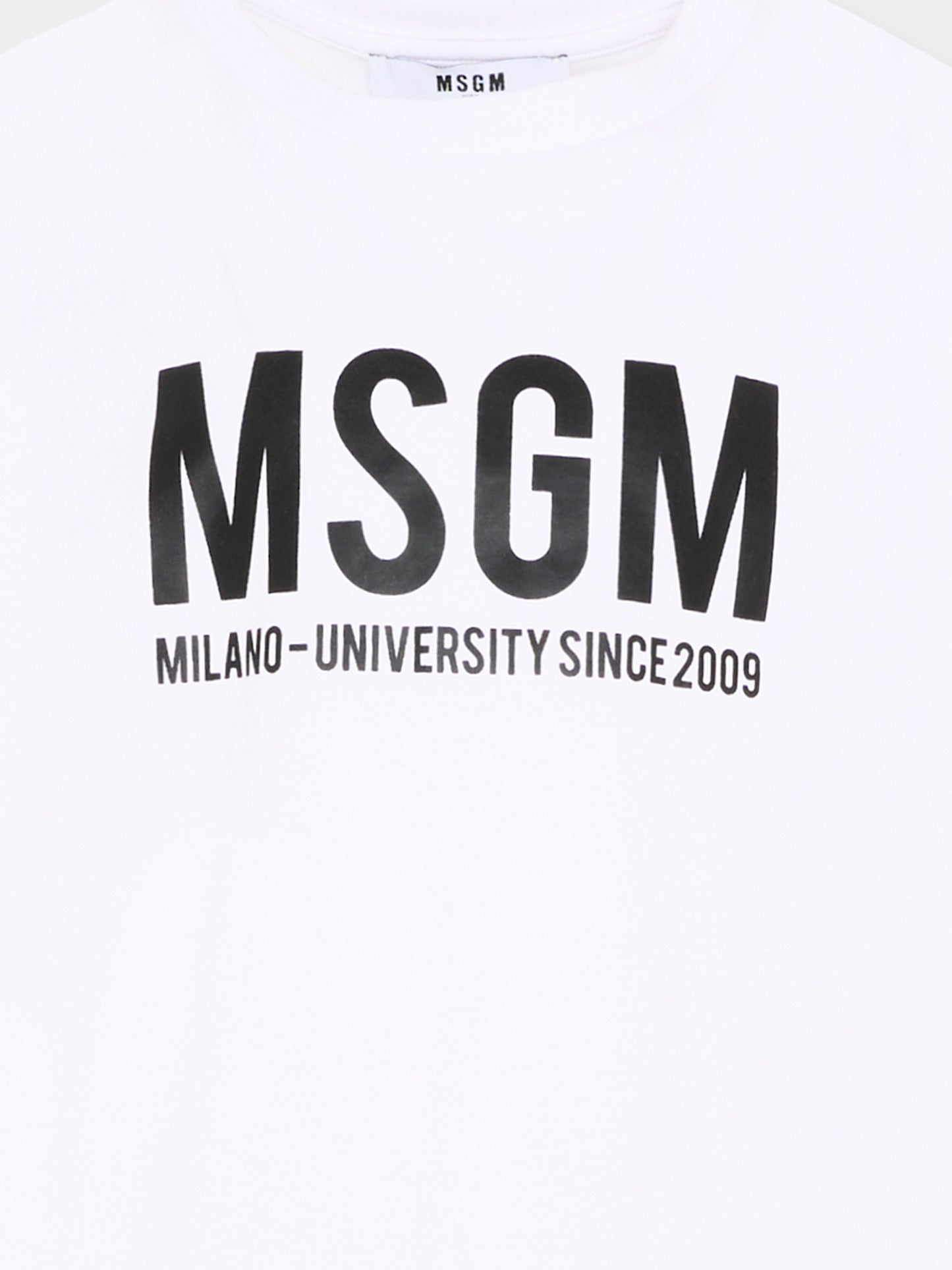 T-Shirt bianca per bambini con logo,Msgm Kids,S6MSJUTH051 001