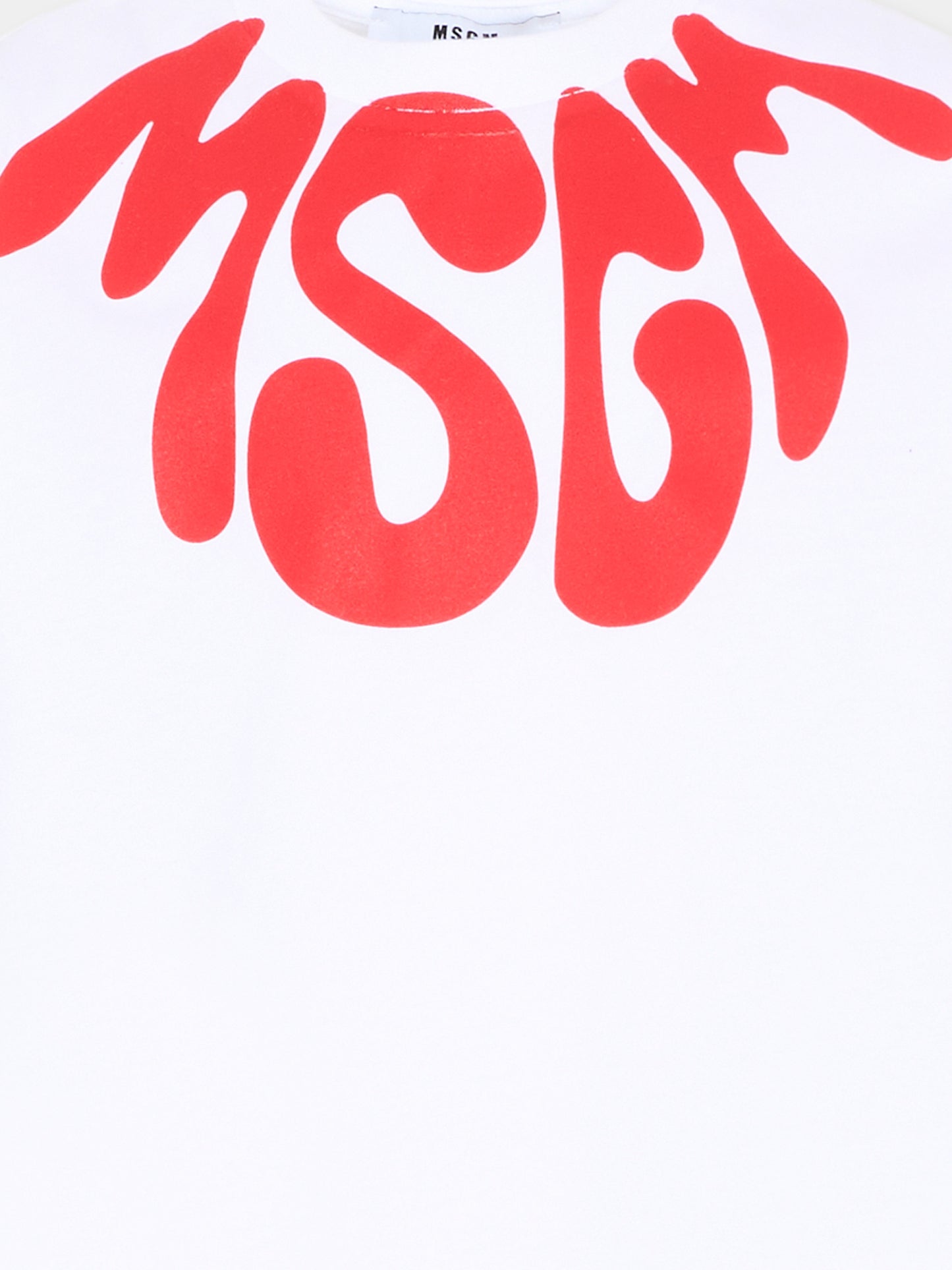 T-Shirt bianca per bambini con logo,Msgm Kids,S6MSJUTH222 001/06