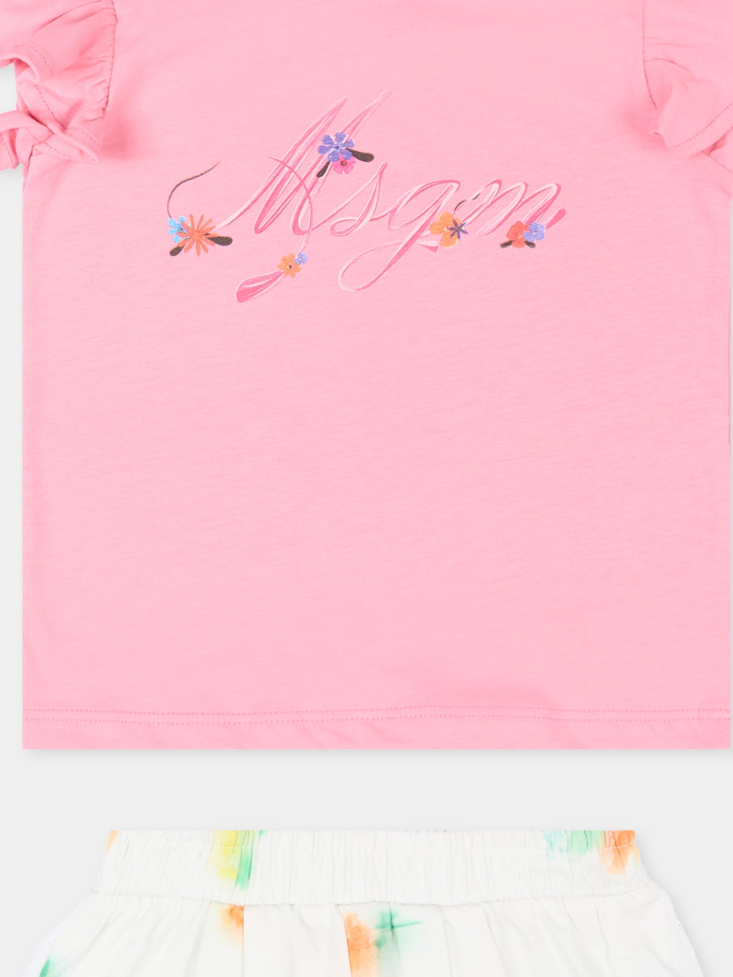 Completo sportivo rosa per neonata con logo,Msgm Kids,S6MSNGTR268 MS082