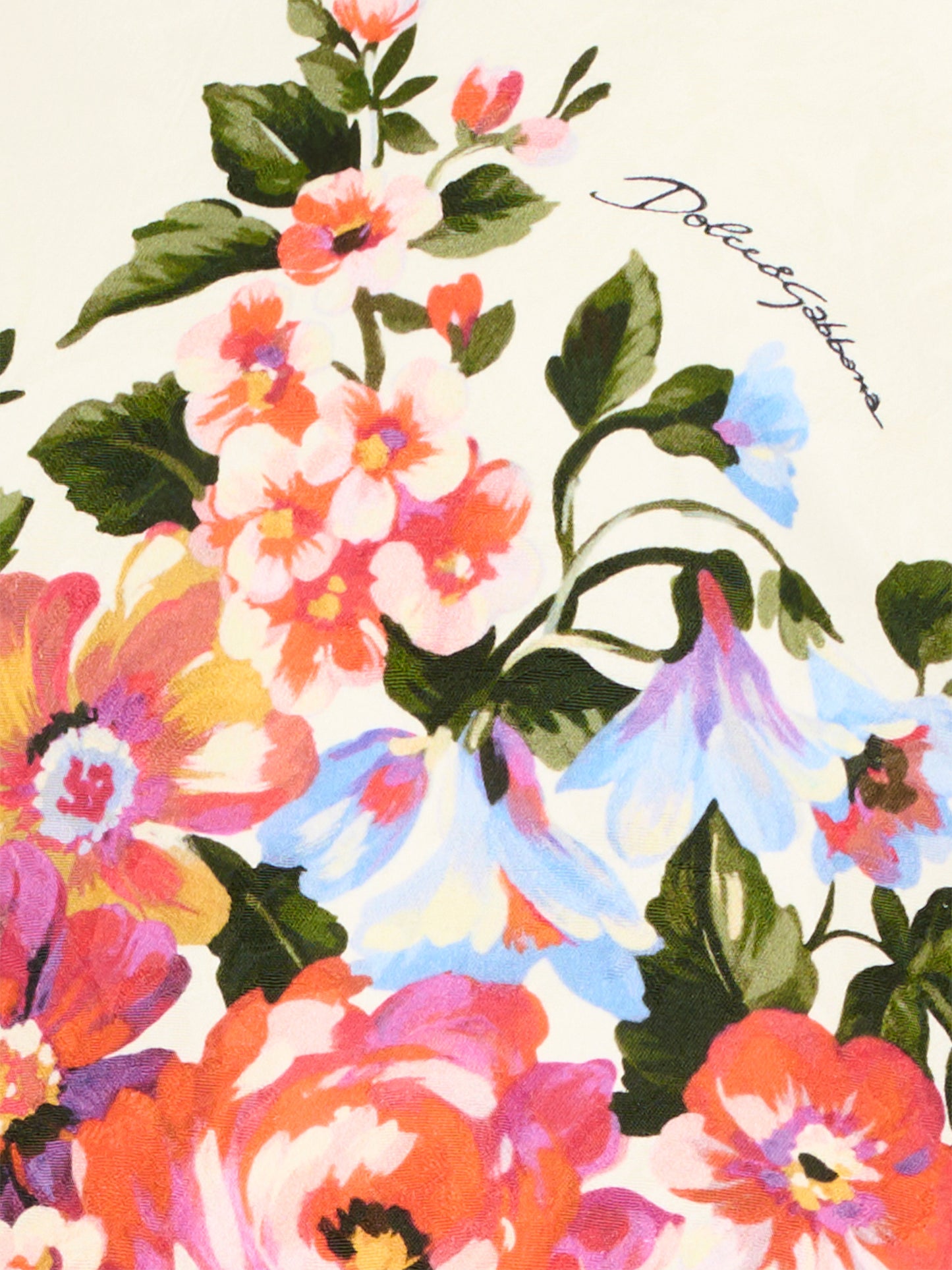 Vestito bianco per bambina con stampa floreale,Dolce & Gabbana Kids,L54DI0 FSFOZ HA5ZO