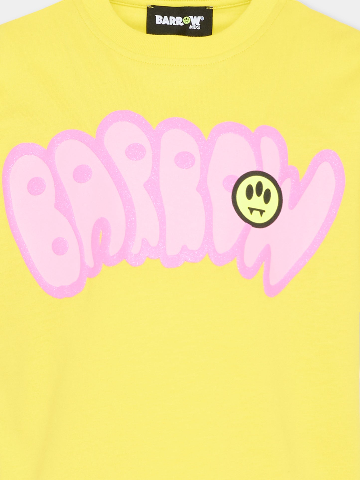 T-Shirt gialla per bambina con logo,Barrow,S6BKJGTH063 BW317