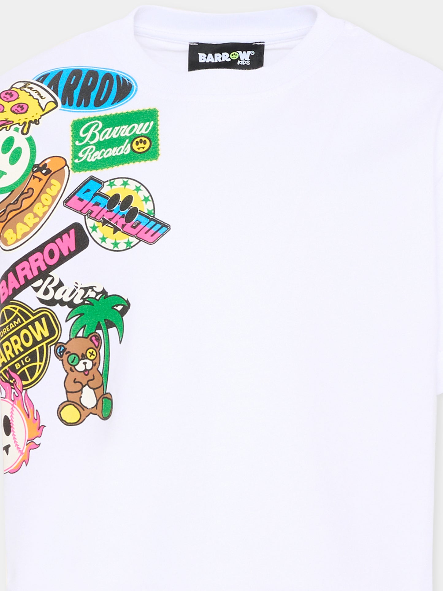 T-Shirt bianca per bambino con stampe pop,Barrow,S6BKJUTH073 002