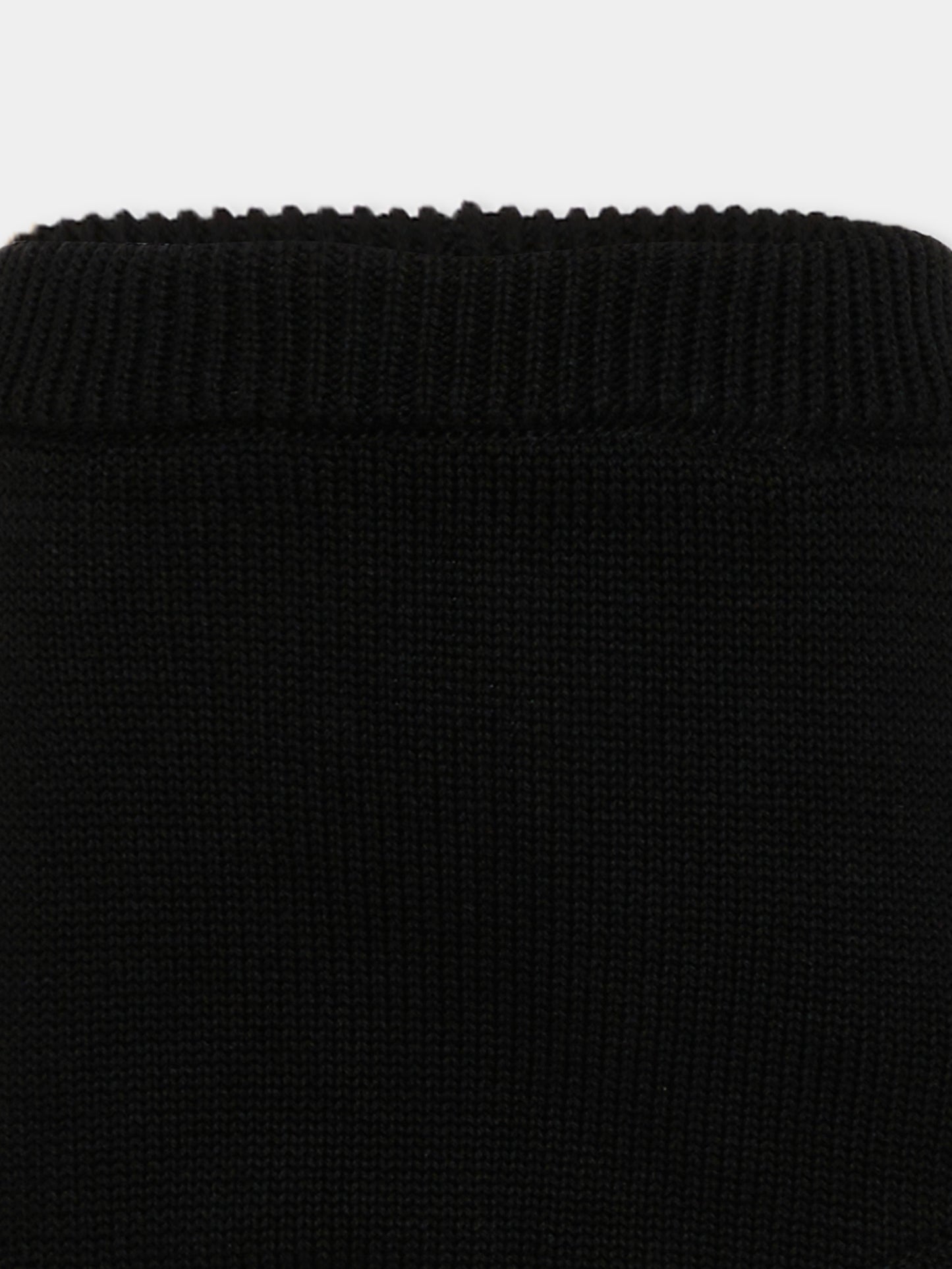 Shorts neri per bambina in maglia,Douuod Kids,DY6B19-X0071 930