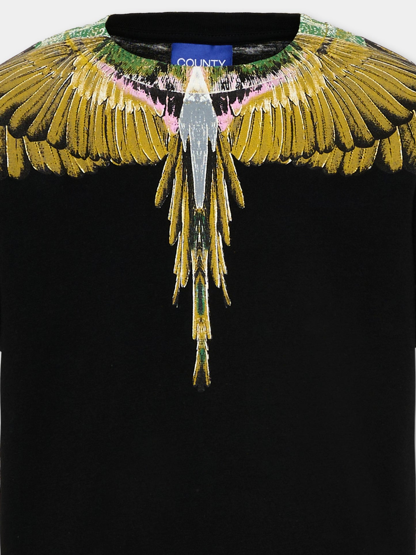 T-shirt nera per bambino con ali,County Of Milan Kids,S6CMJBTH021 110