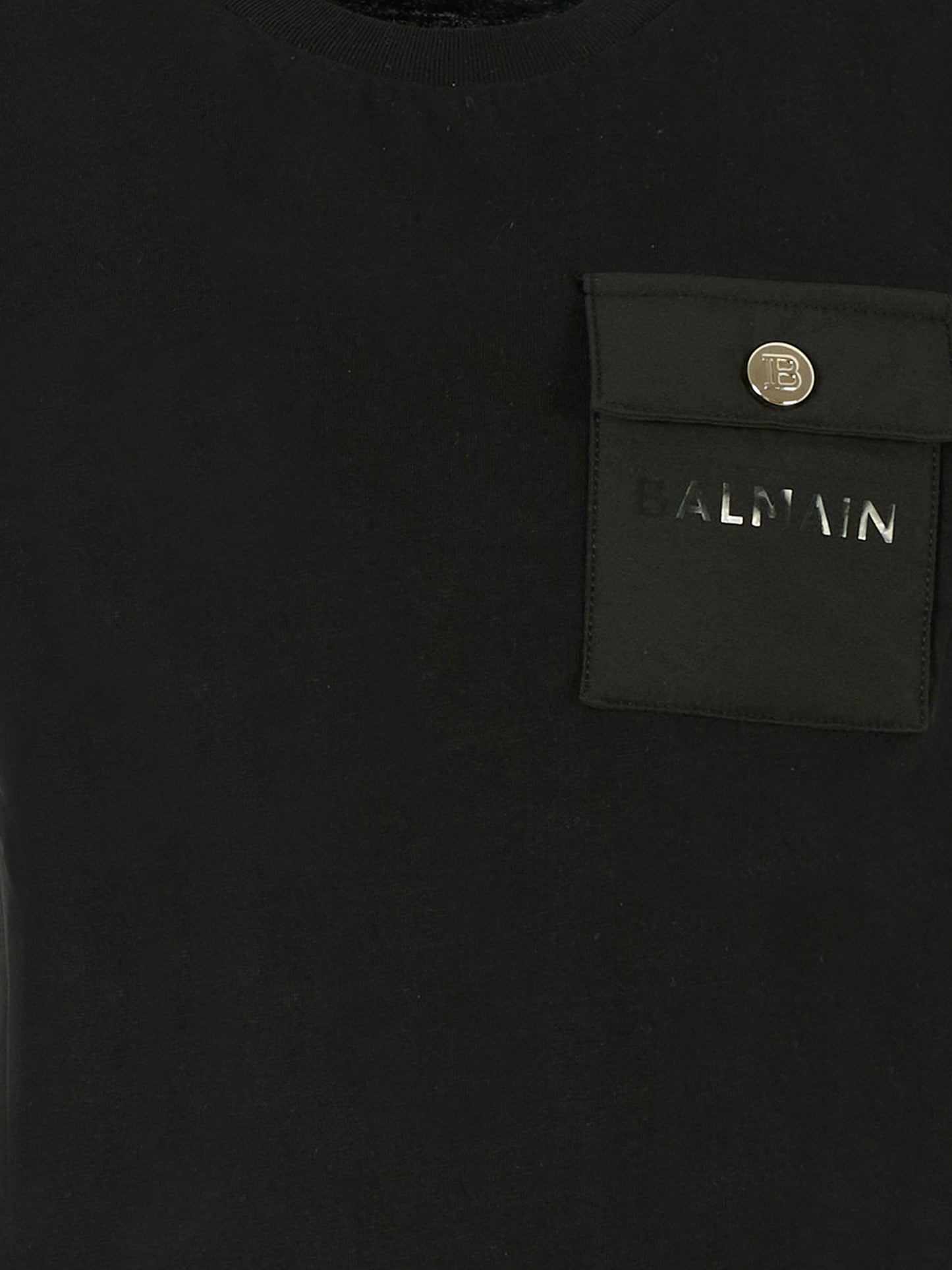 T-shirt nera per bambini con logo,Balmain Kids,BT8P81 Z0082 930