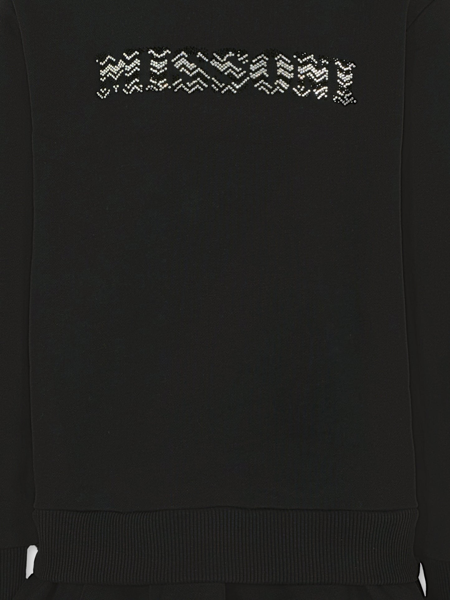 Vestito nero per bambina con logo di strass,Missoni,MT1C30 F0061 930