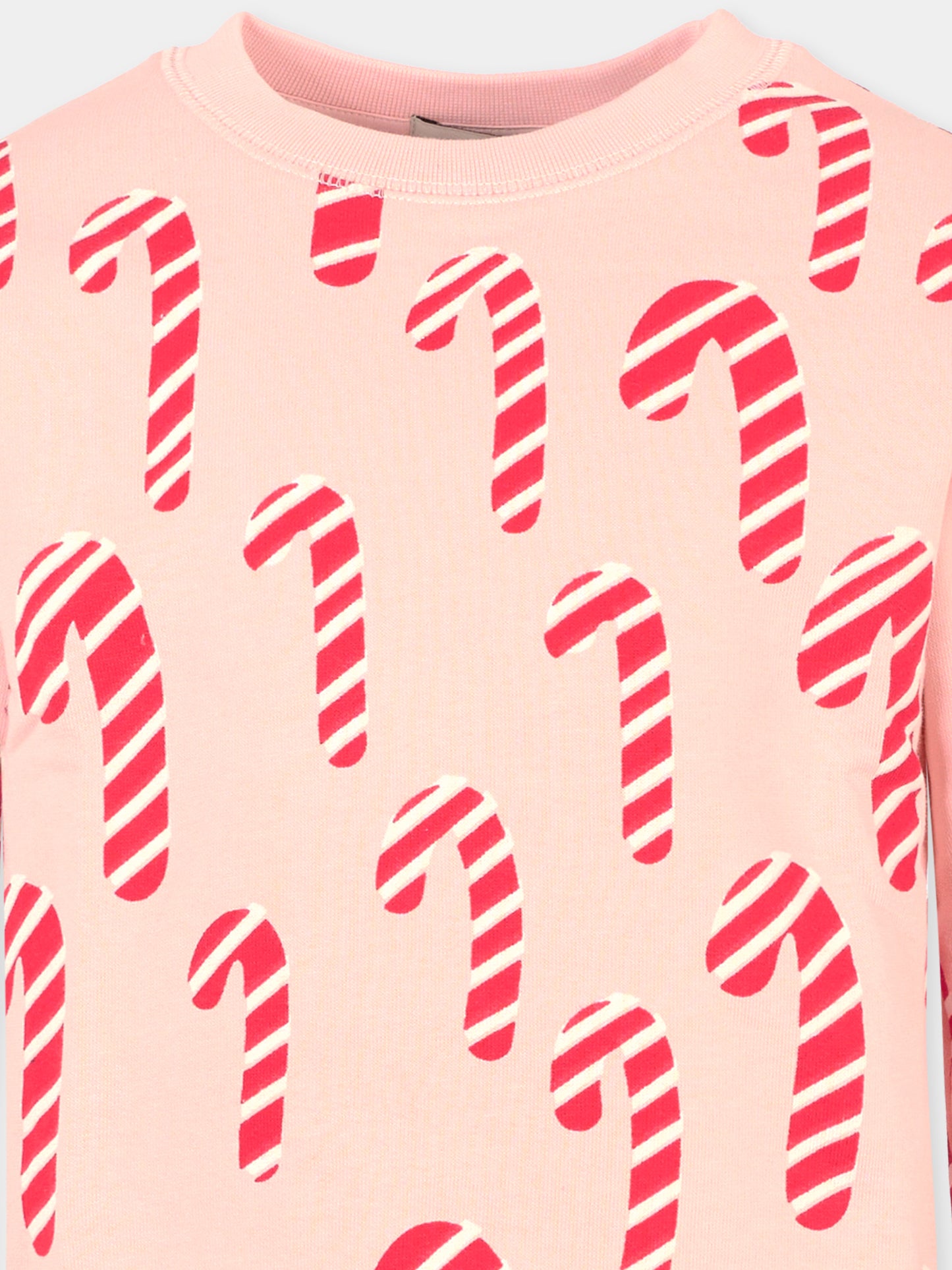 Felpa rosa per bambina con bastoncini di zucchero,Stella Mccartney Kids,TT4D80 Z1351 505MC