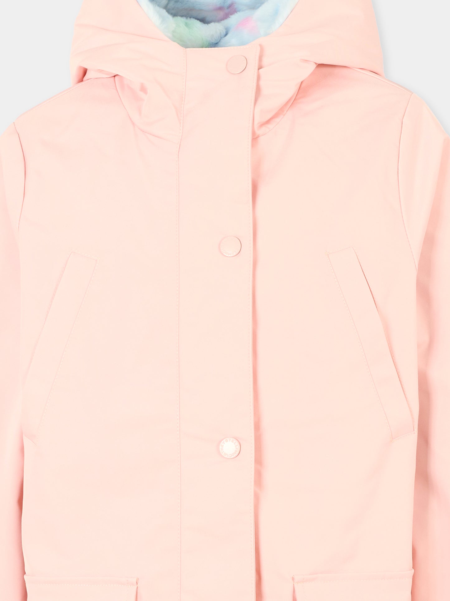 Parka rosa per bambina con stelle,Stella Mccartney Kids,TT2A60 Z0539 505