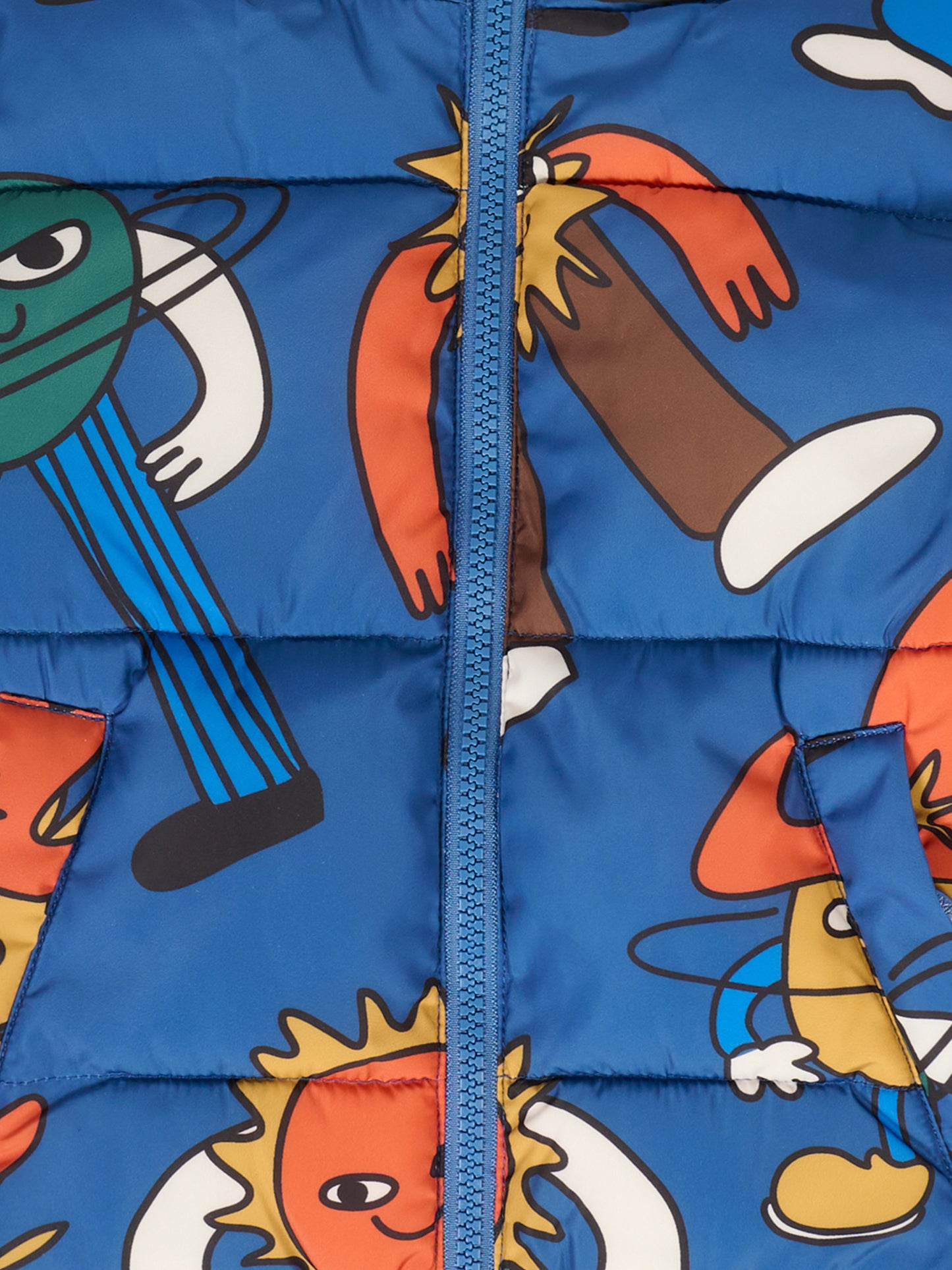 Piumino blu per bambino con sole e pianeti,Stella Mccartney Kids,TV2P37 Z2148 624MC