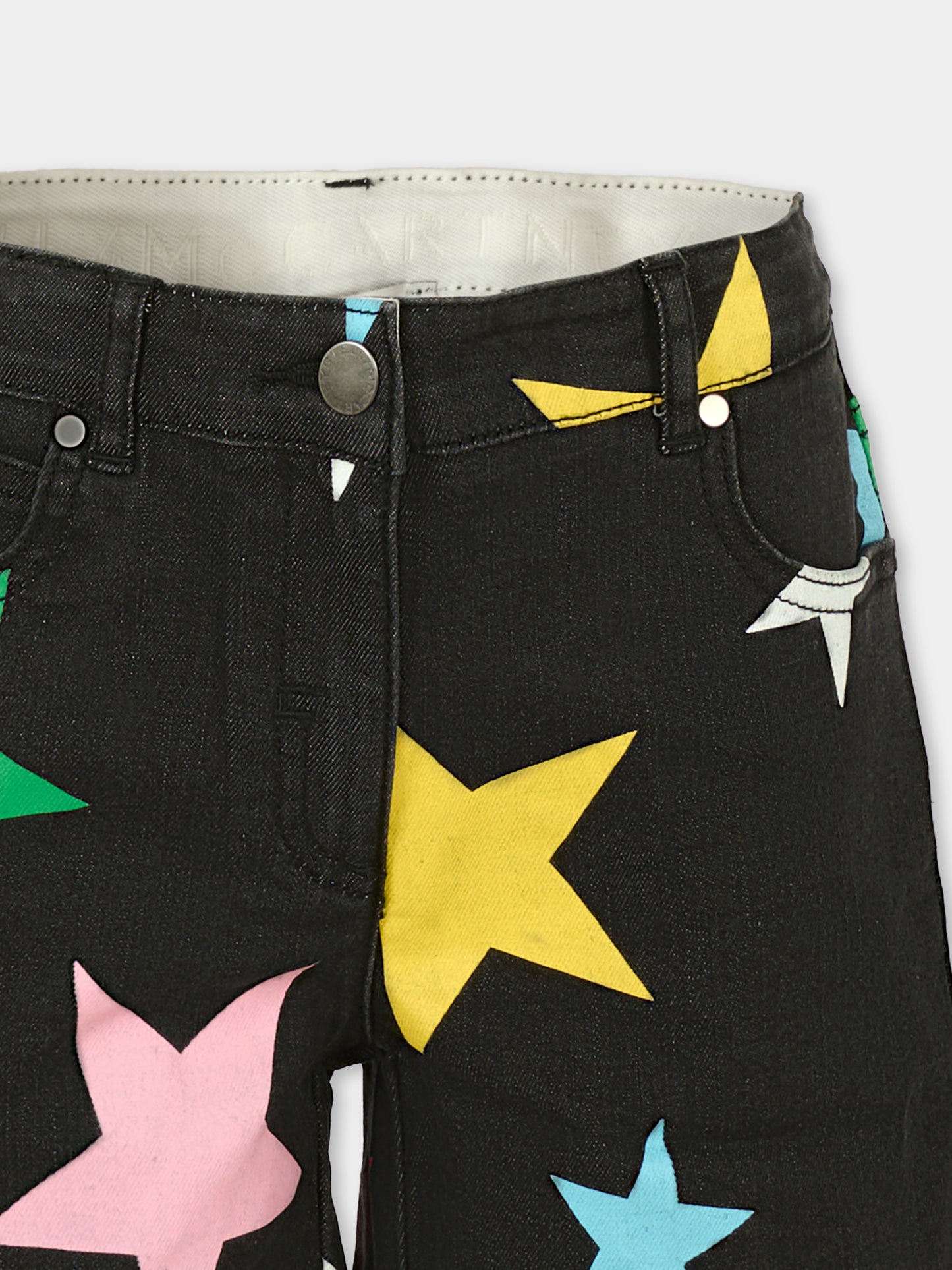 Shorts neri per bambina con stelle,Stella Mccartney Kids,TV6B89 Z2031 930MC