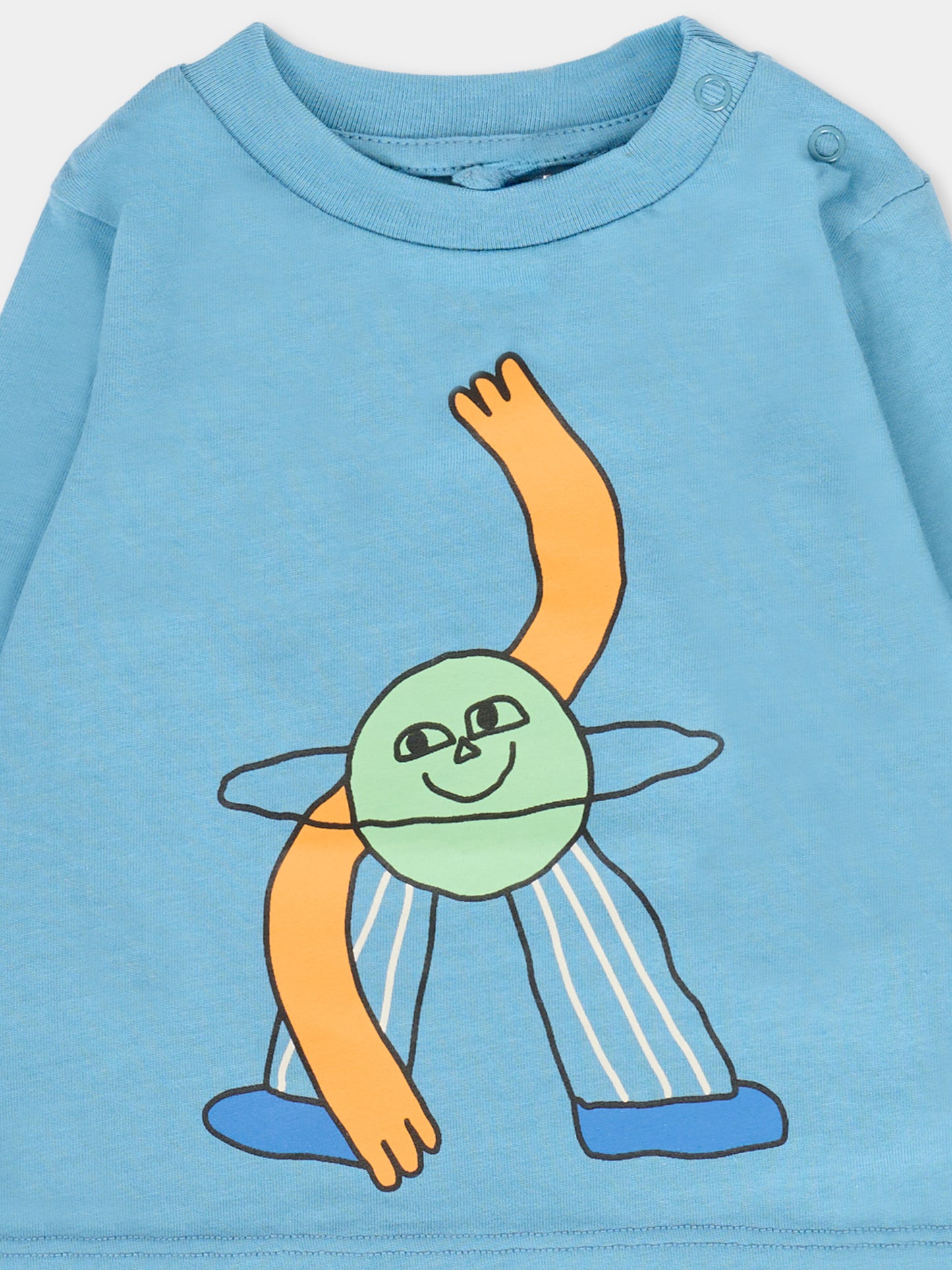 T-shirt azzurra per neonato con stampa spazio,Stella Mccartney Kids,TV8520 Z0434 626